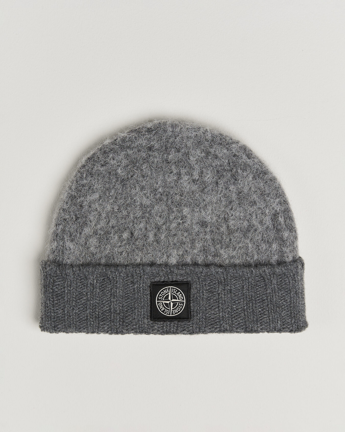 Men | Beanies | Stone Island | Ribbed Baby Alpaca Blend Hat Grey Melange