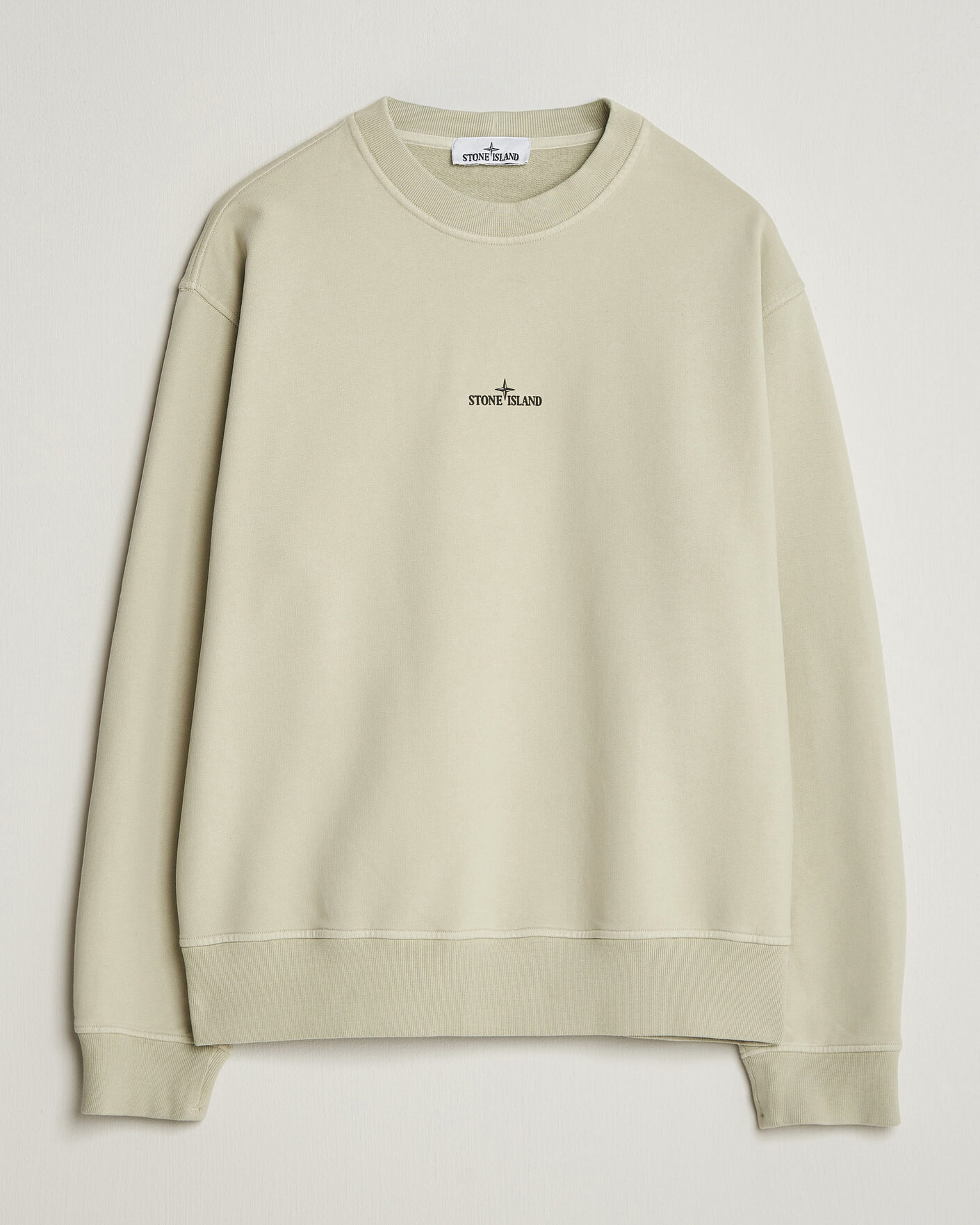 Men | Sweaters & Knitwear | Stone Island | Cotton Fleece Blurred Compas Print Sweatshirt Sand