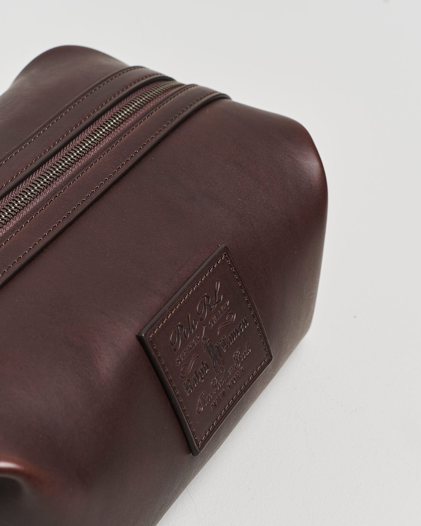 Men | Bags | Polo Ralph Lauren | Leather Washbag Burnished Brown