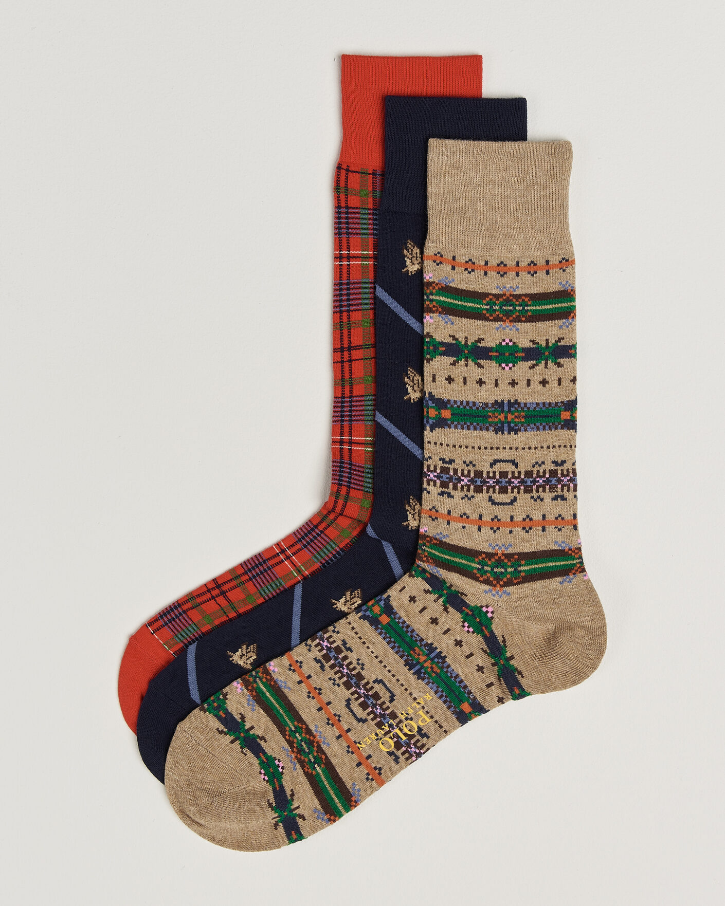 Men | Underwear & Socks | Polo Ralph Lauren | 3-Pack Cotton Crew Socks Multi