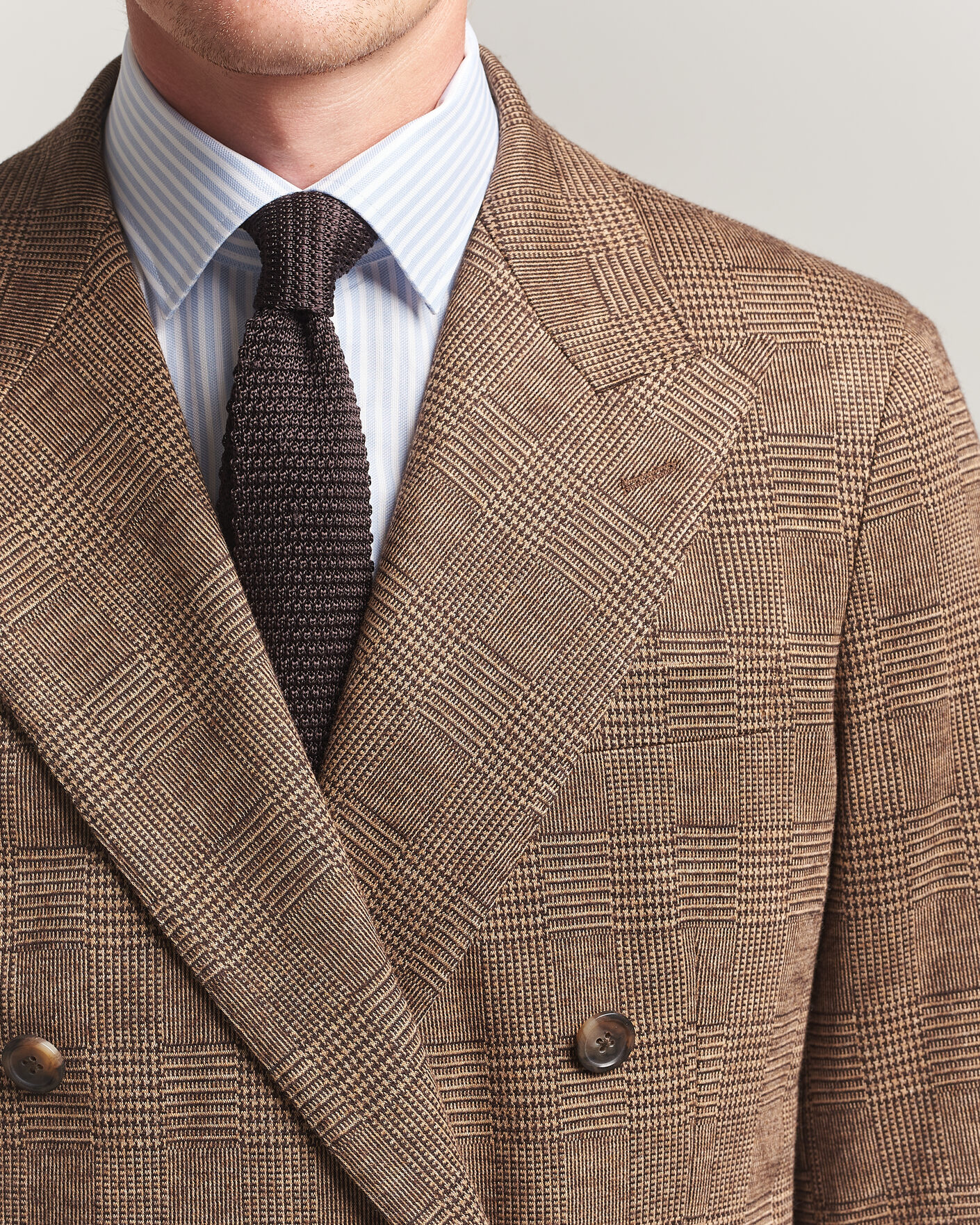 Men | Blazers | Polo Ralph Lauren | Double Breasted Glenplaid Knit Sportcoat Tan/Brown