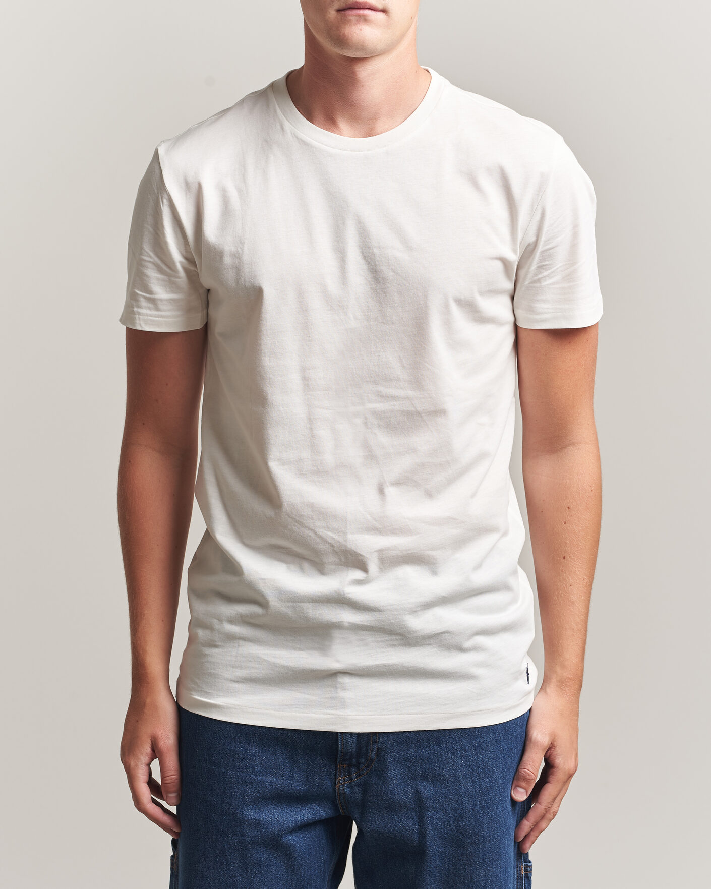 Men | T-Shirts | Polo Ralph Lauren | 3-Pack Crew Neck T-Shirt White/Blue/Light Blue