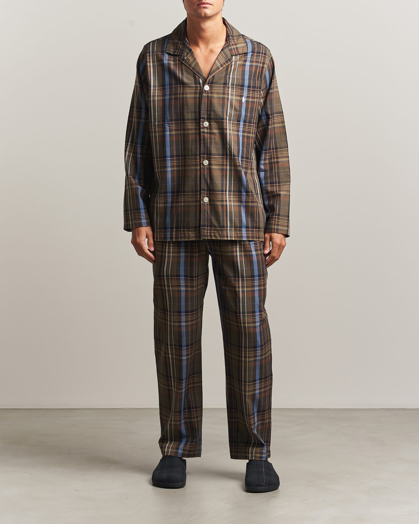 Men | Pyjamas & Robes | Polo Ralph Lauren | Pyjamas Set Olive Brown Multi