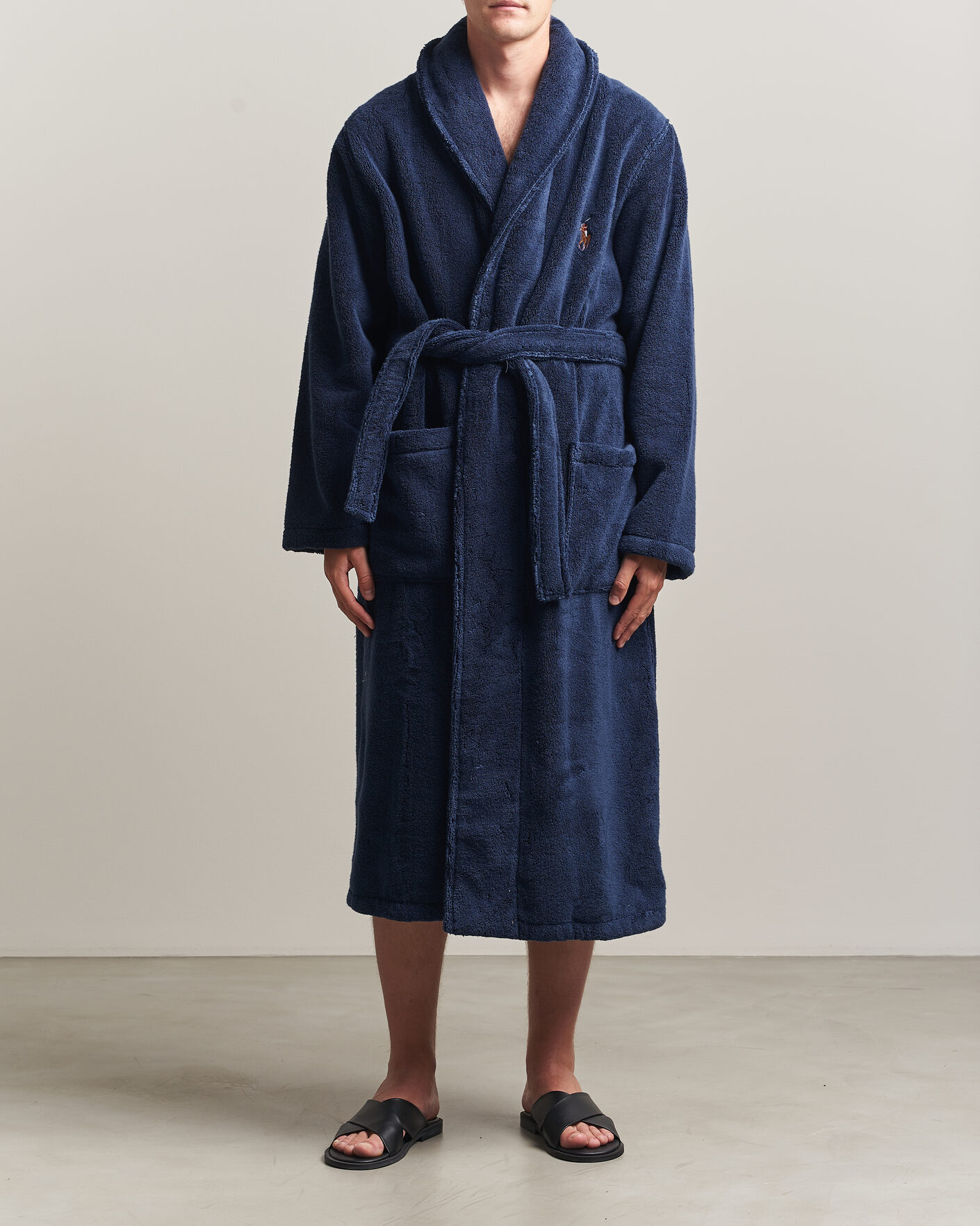 Men | Pyjamas & Robes | Polo Ralph Lauren | Cotton Terry Robe Newport Navy
