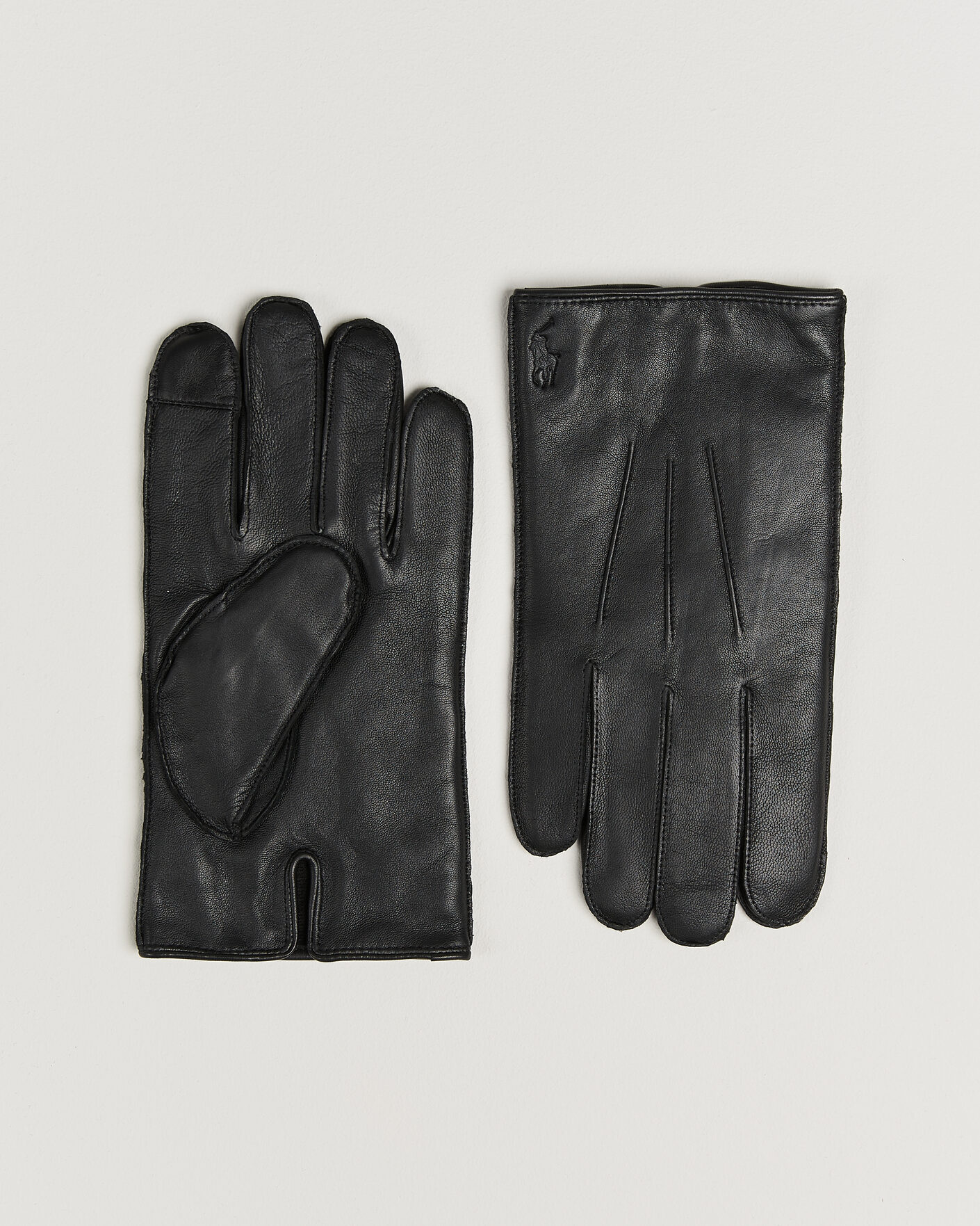Men | Gloves | Polo Ralph Lauren | Water-Repellent Leather Gloves Black