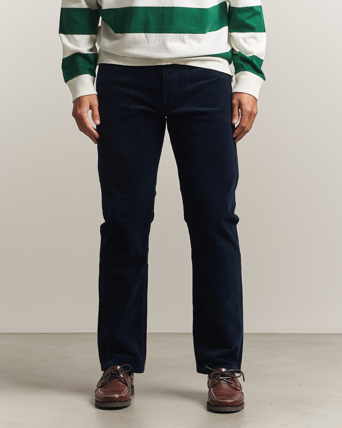 Men | Trousers | Polo Ralph Lauren | Stretch Corduroy Straight Fit Pants Aviator Navy