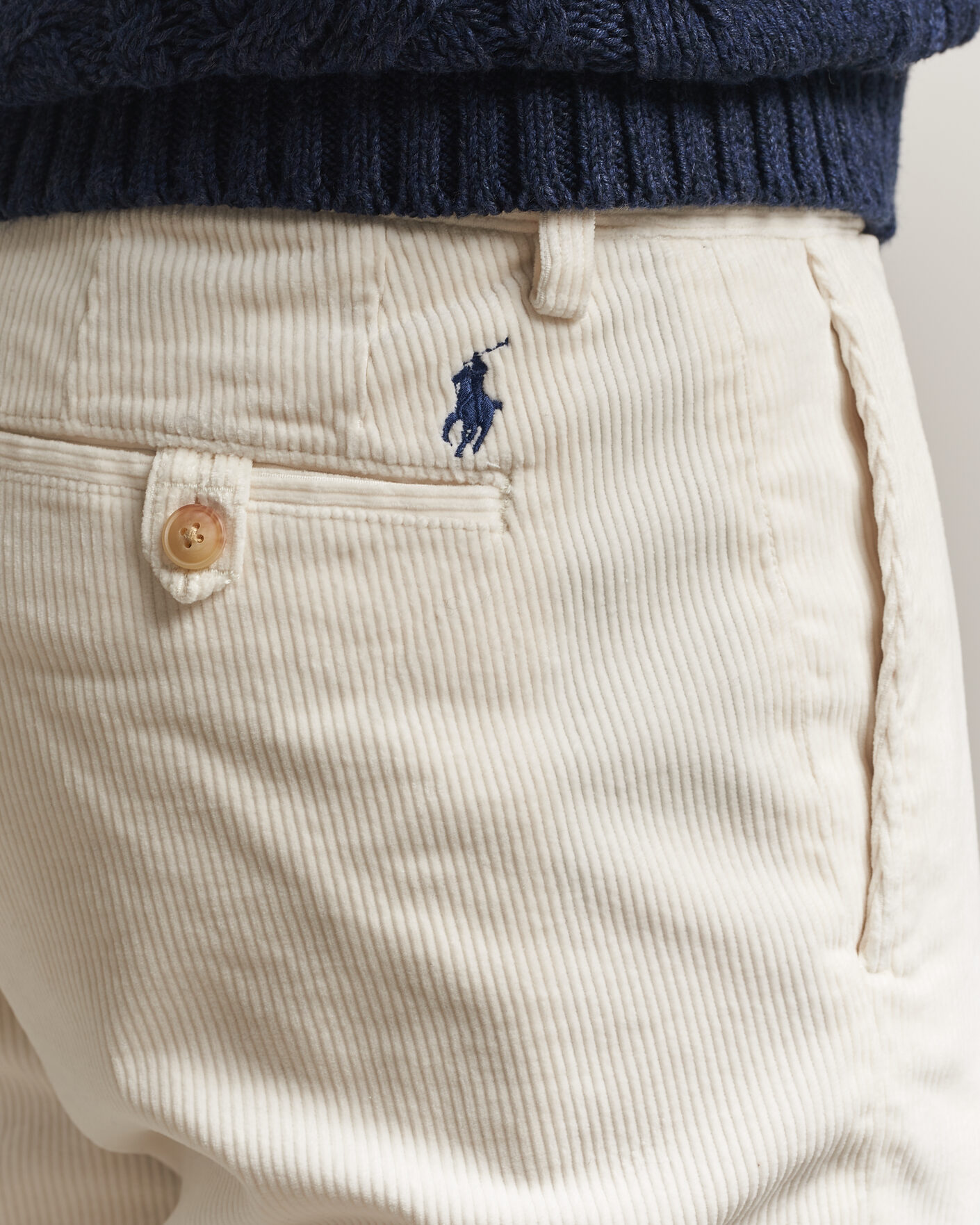 Men | Trousers | Polo Ralph Lauren | Bedford Corduroy 5-Pocket Pants Warm White