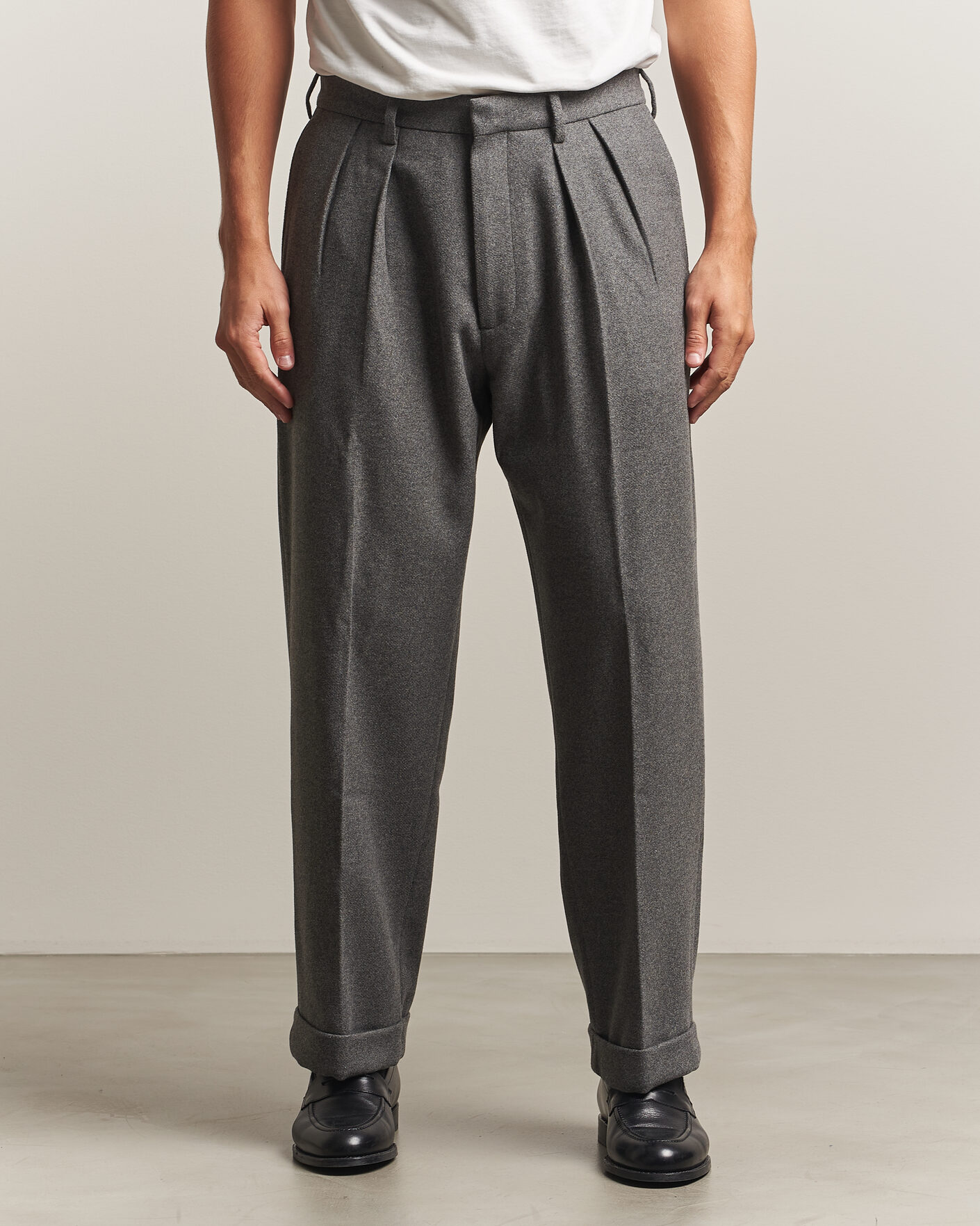 Men | Trousers | Polo Ralph Lauren | Flanell Blend Straight Fit Pants Medium Grey