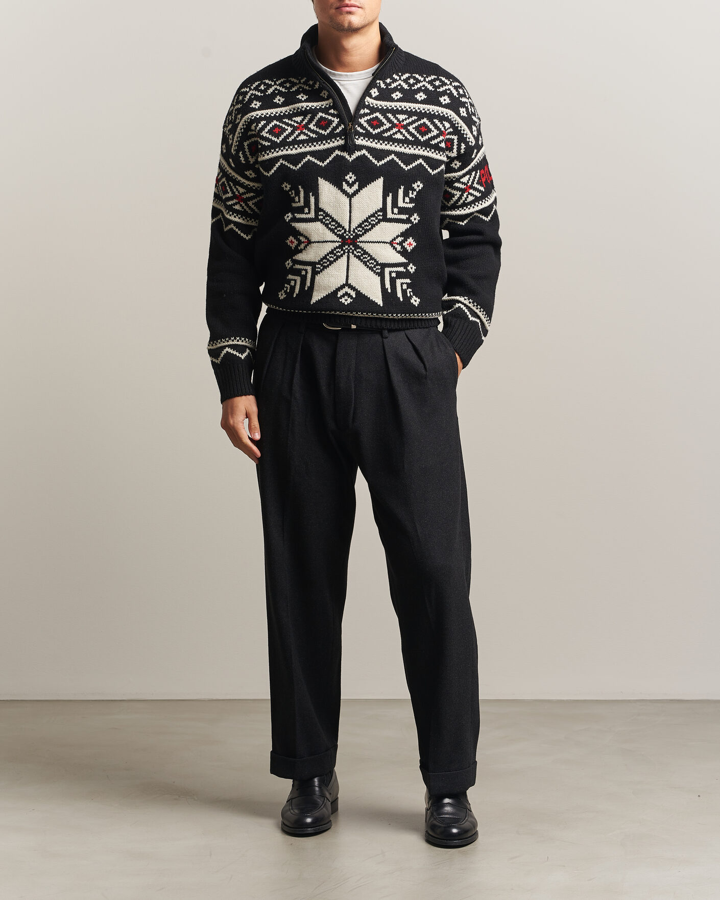 Men | Trousers | Polo Ralph Lauren | Flanell Blend Straight Fit Pants Dark Grey