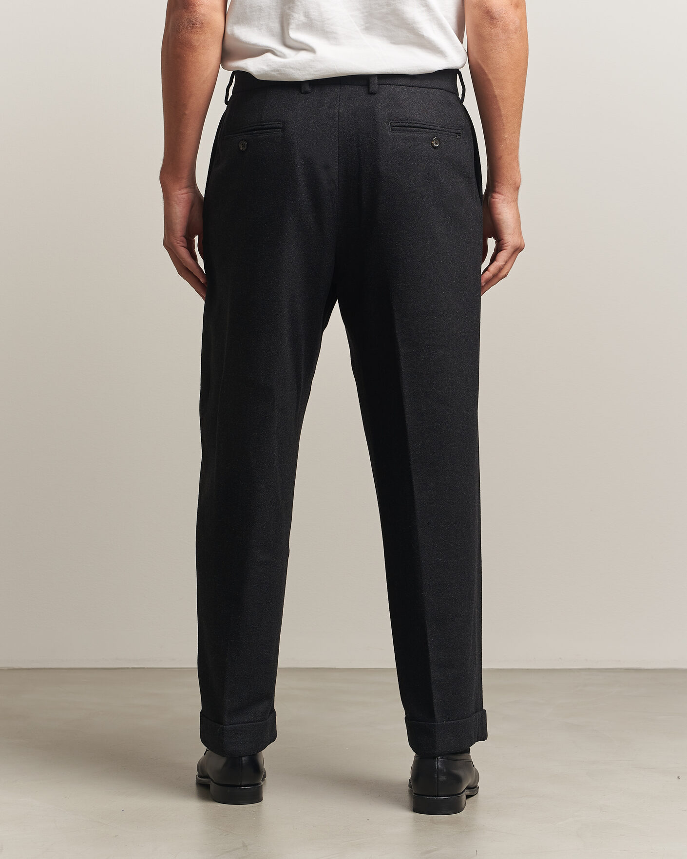 Men | Trousers | Polo Ralph Lauren | Flanell Blend Straight Fit Pants Dark Grey