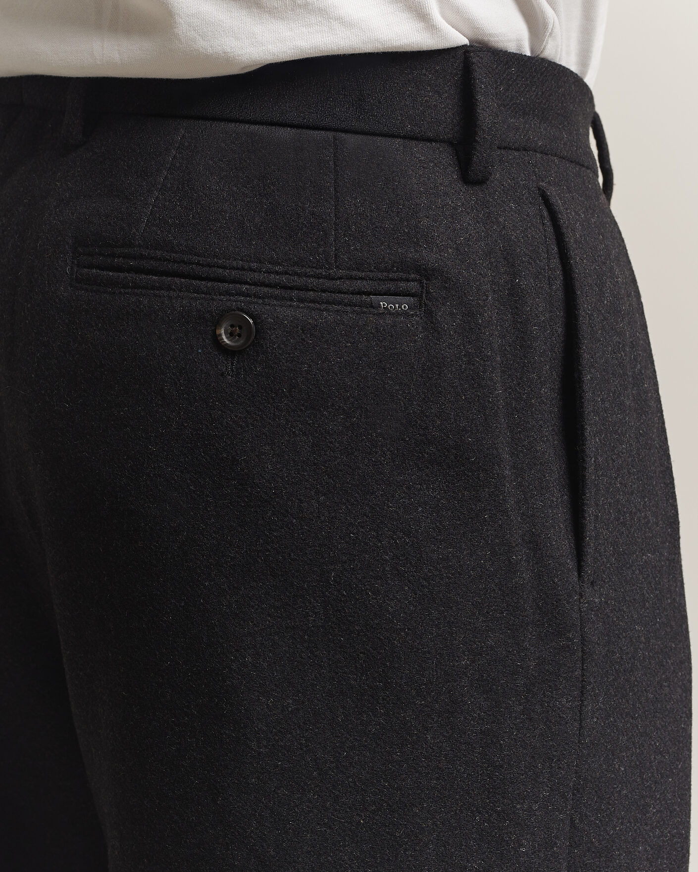 Men | Trousers | Polo Ralph Lauren | Flanell Blend Straight Fit Pants Dark Grey