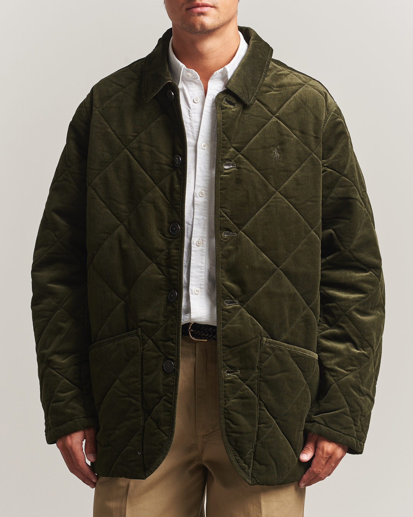 Men | Coats & Jackets | Polo Ralph Lauren | Quilted Corduroy Car Coat Company Olive