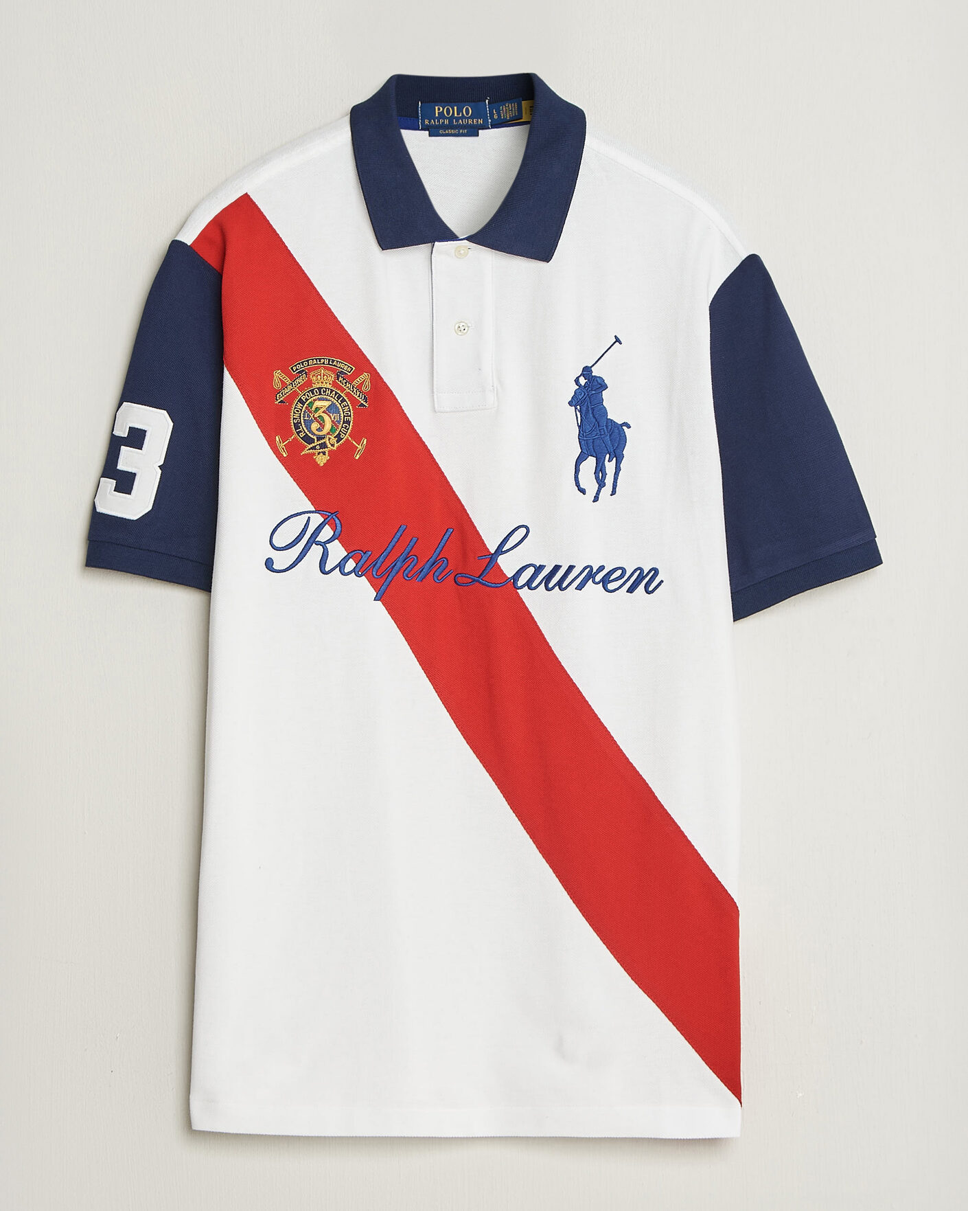 Men | Polo Shirts | Polo Ralph Lauren | Classic Fit Diagonal Stripe Polo White