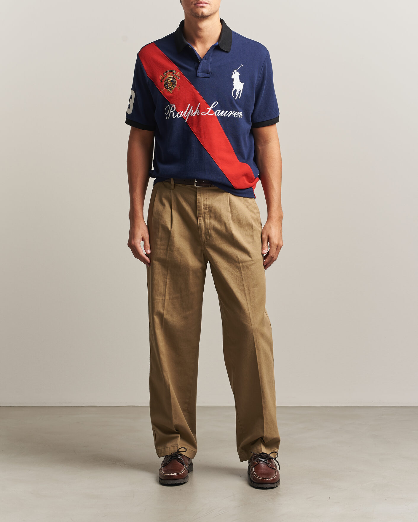 Men | Polo Shirts | Polo Ralph Lauren | Classic Fit Diagonal Stripe Polo Newport Navy