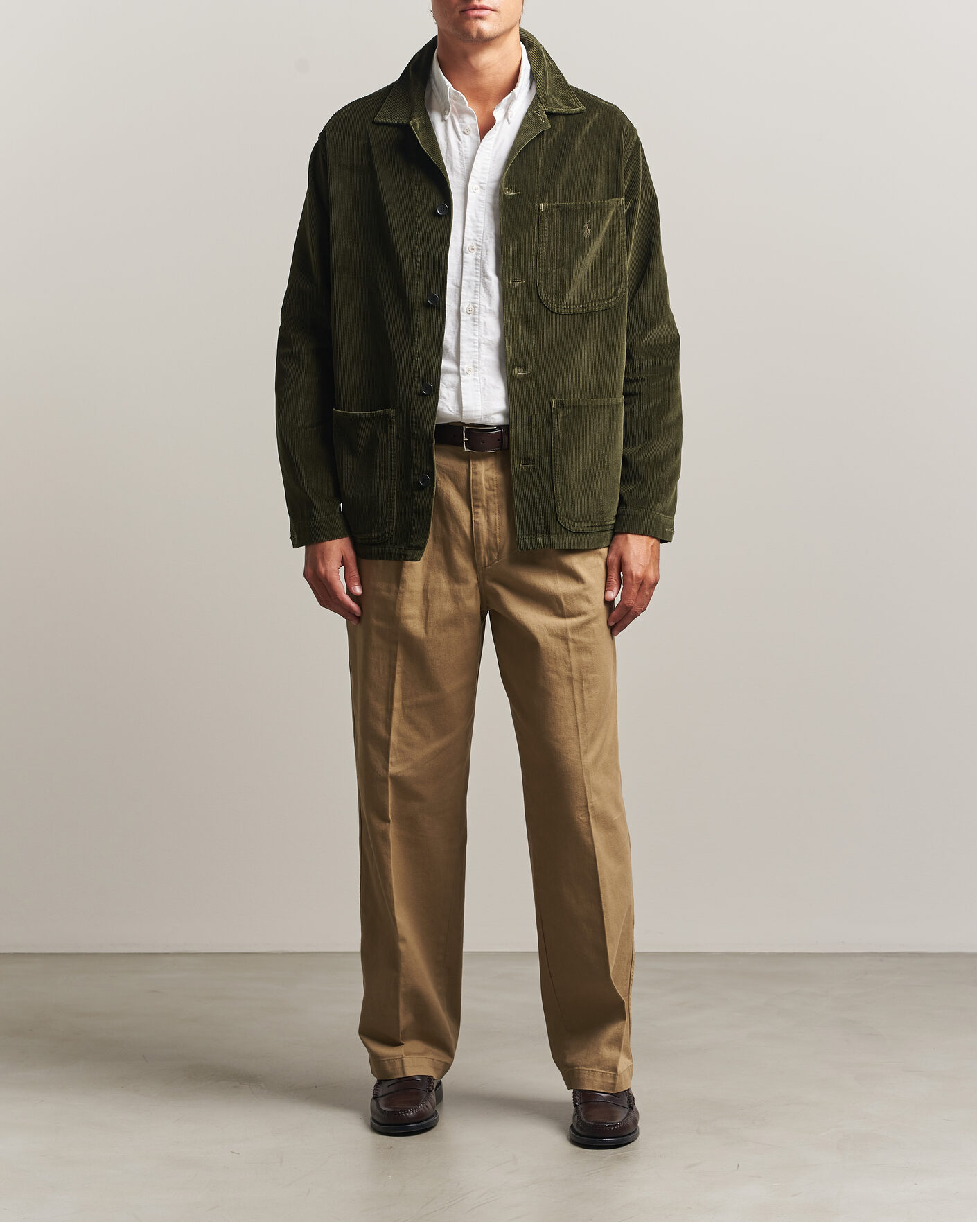 Men | Shirts | Polo Ralph Lauren | Corduroy Overshirt Company Olive