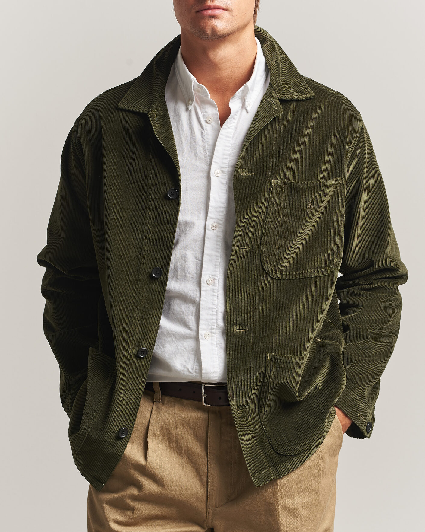 Men | Shirts | Polo Ralph Lauren | Corduroy Overshirt Company Olive