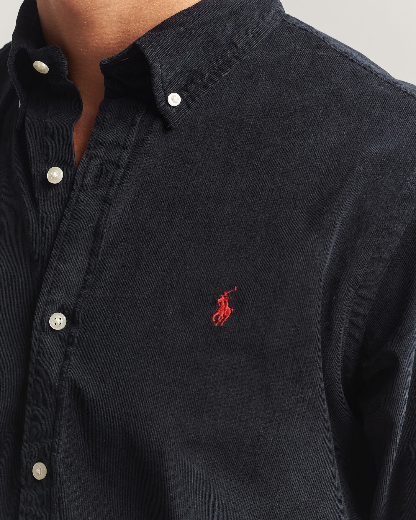 Men | Shirts | Polo Ralph Lauren | Custom Fit BD Corduroy Shirt Polo Black