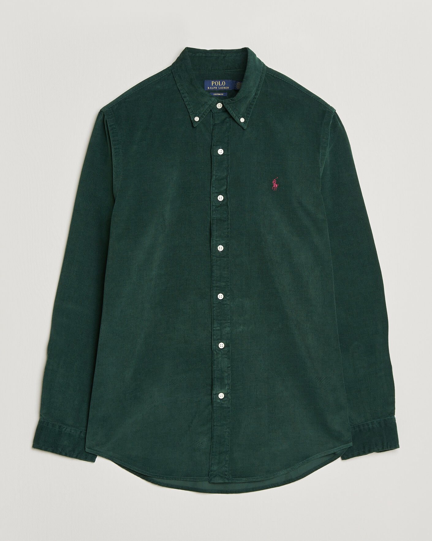 Men | Shirts | Polo Ralph Lauren | Custom Fit BD Corduroy Shirt Moss Agate