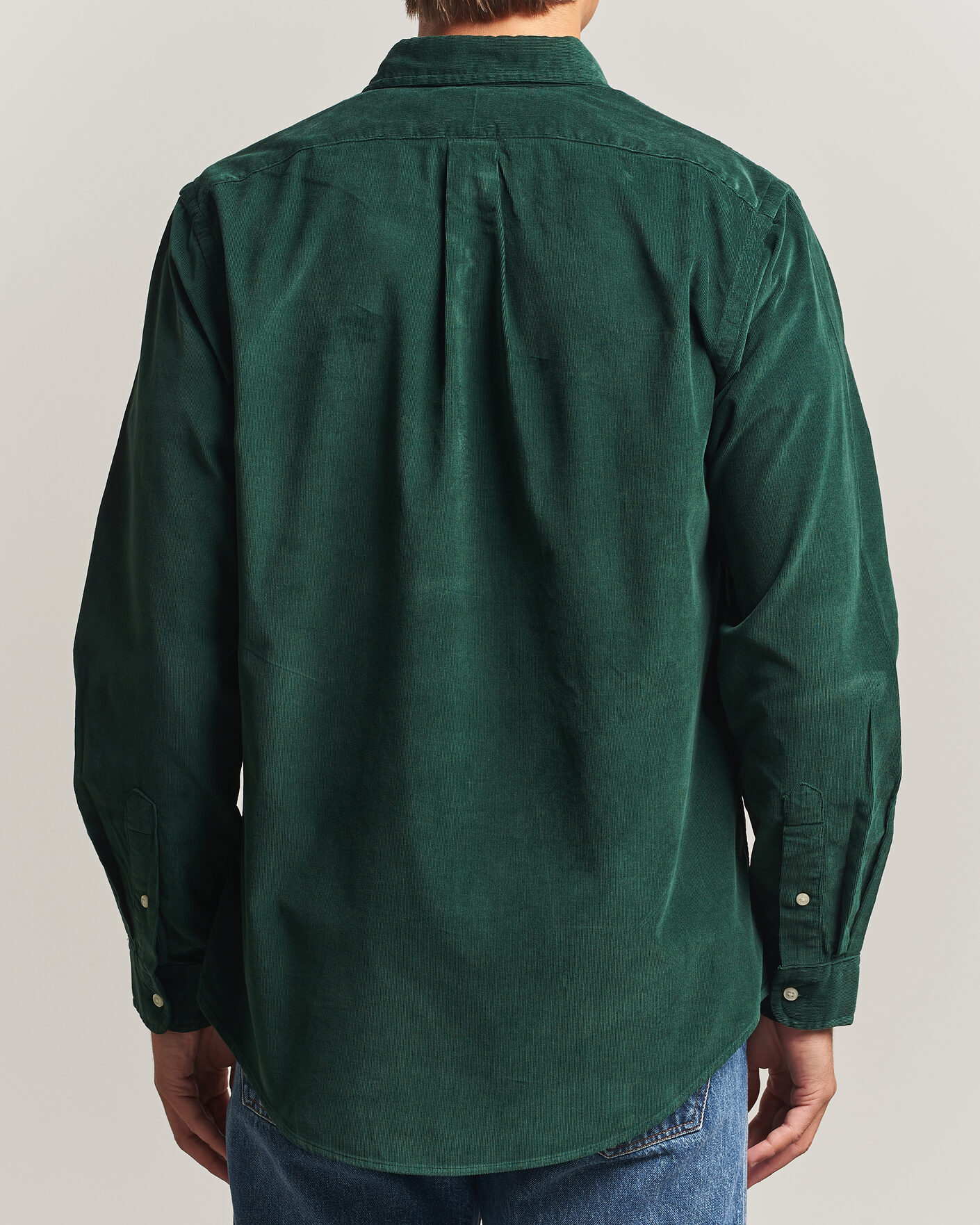 Men | Shirts | Polo Ralph Lauren | Custom Fit BD Corduroy Shirt Moss Agate