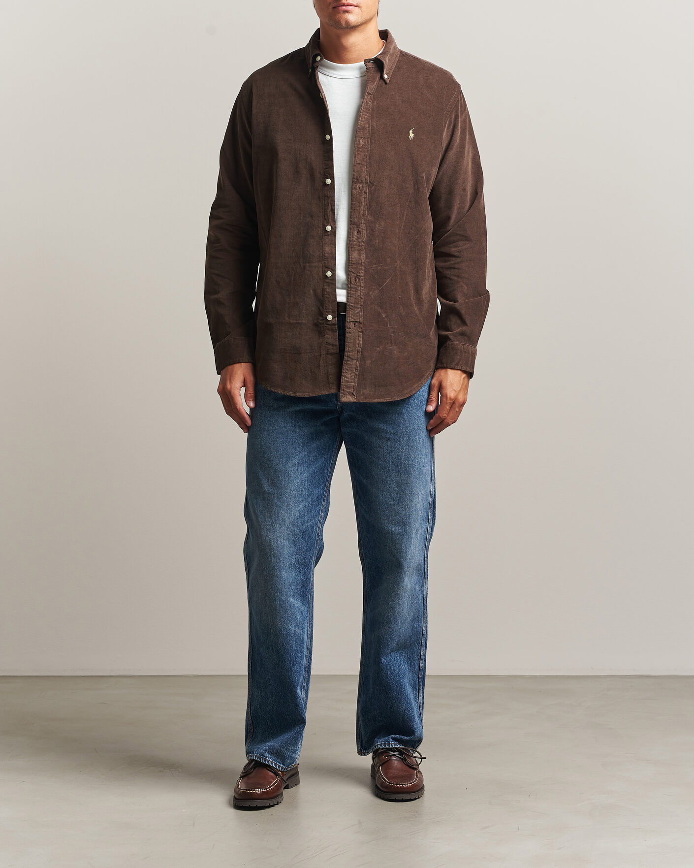 Men | Shirts | Polo Ralph Lauren | Custom Fit BD Corduroy Shirt Nutmeg Brown