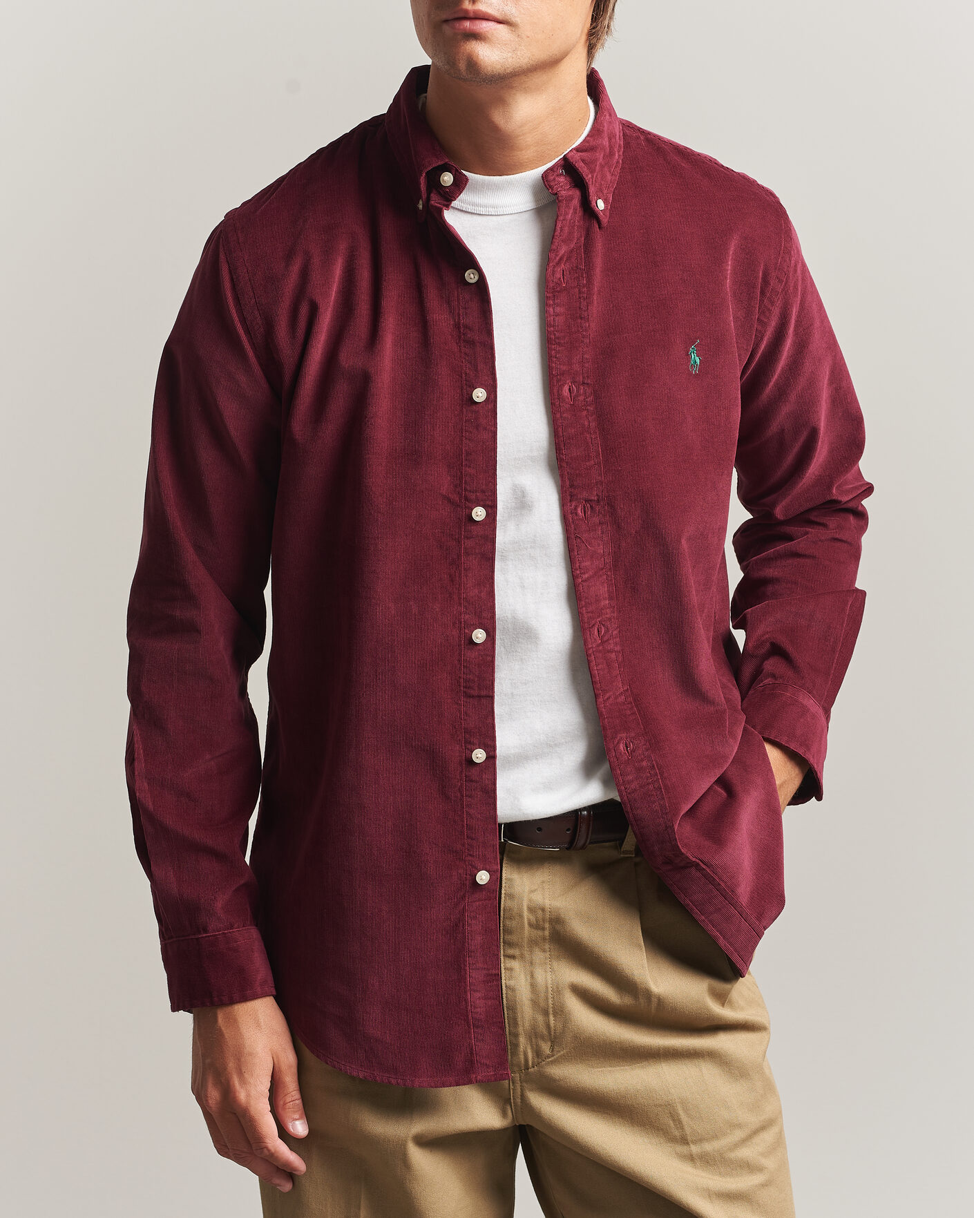 Men | Shirts | Polo Ralph Lauren | Custom Fit BD Corduroy Shirt Classic Wine