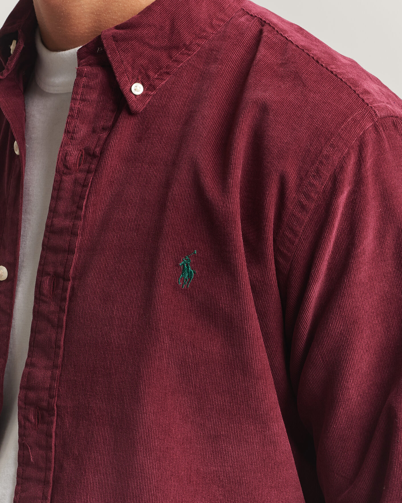 Men | Shirts | Polo Ralph Lauren | Custom Fit BD Corduroy Shirt Classic Wine