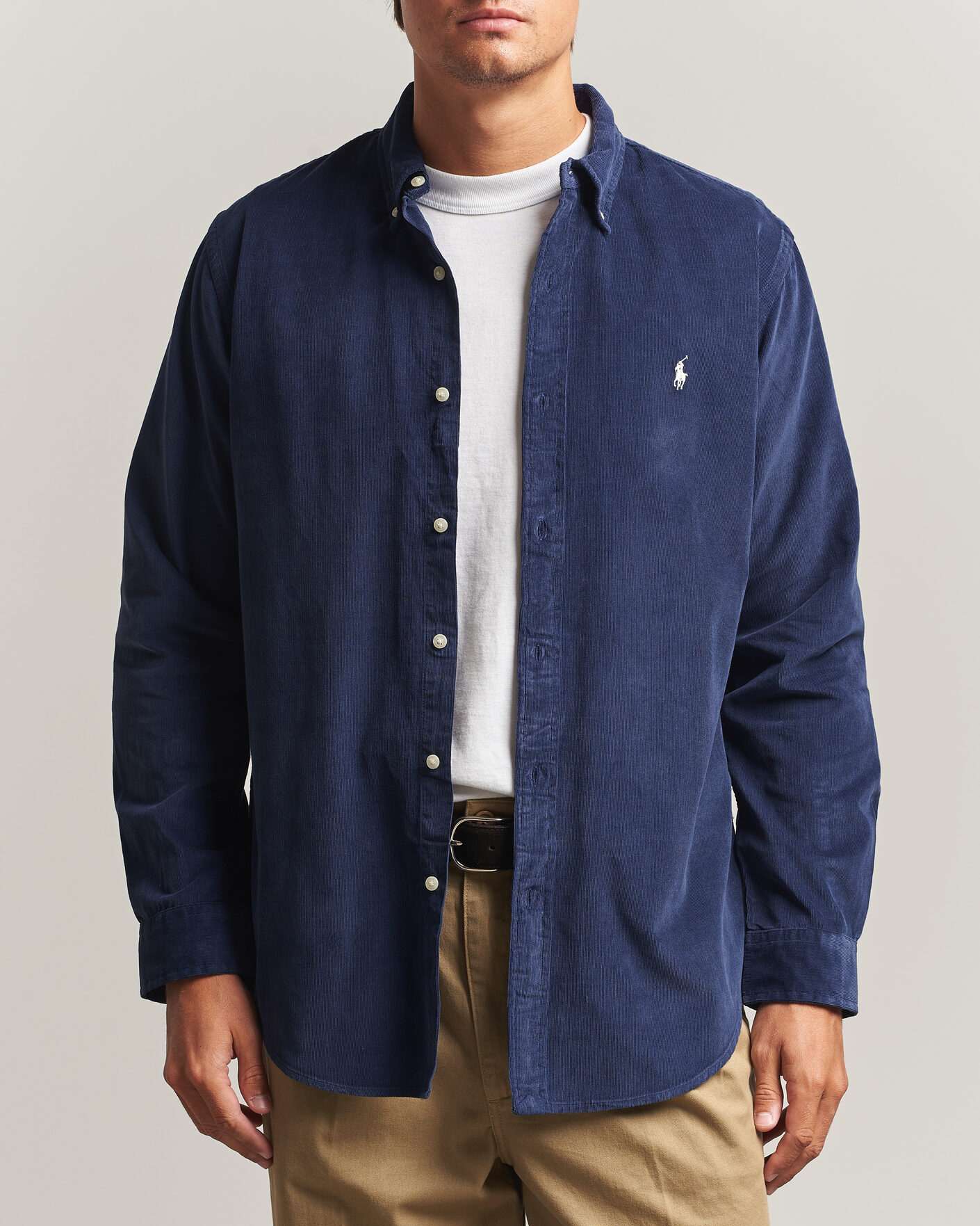 Men | Shirts | Polo Ralph Lauren | Custom Fit BD Corduroy Shirt Newport Navy