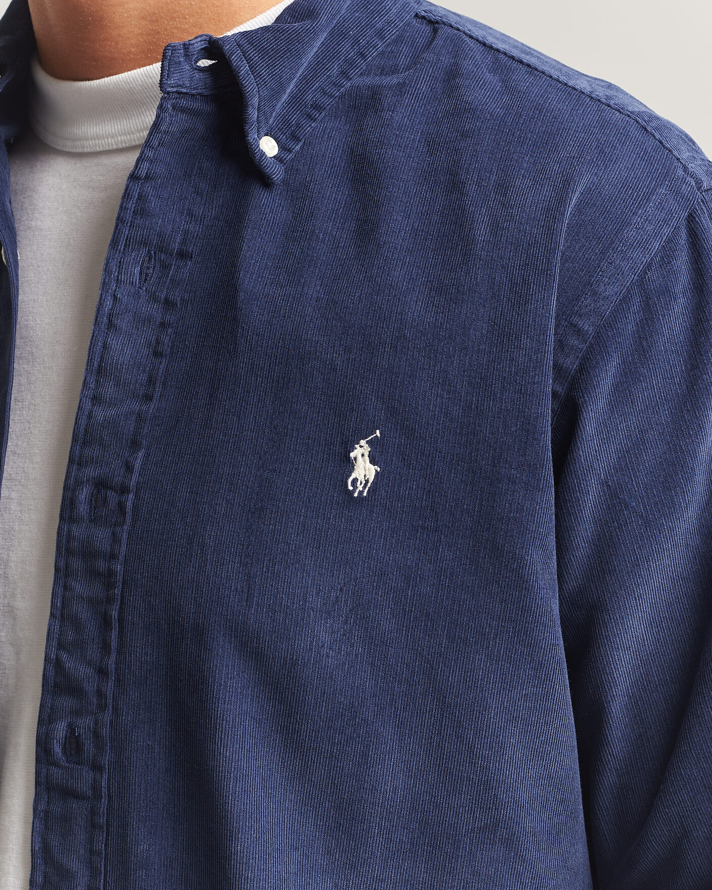 Men | Shirts | Polo Ralph Lauren | Custom Fit BD Corduroy Shirt Newport Navy