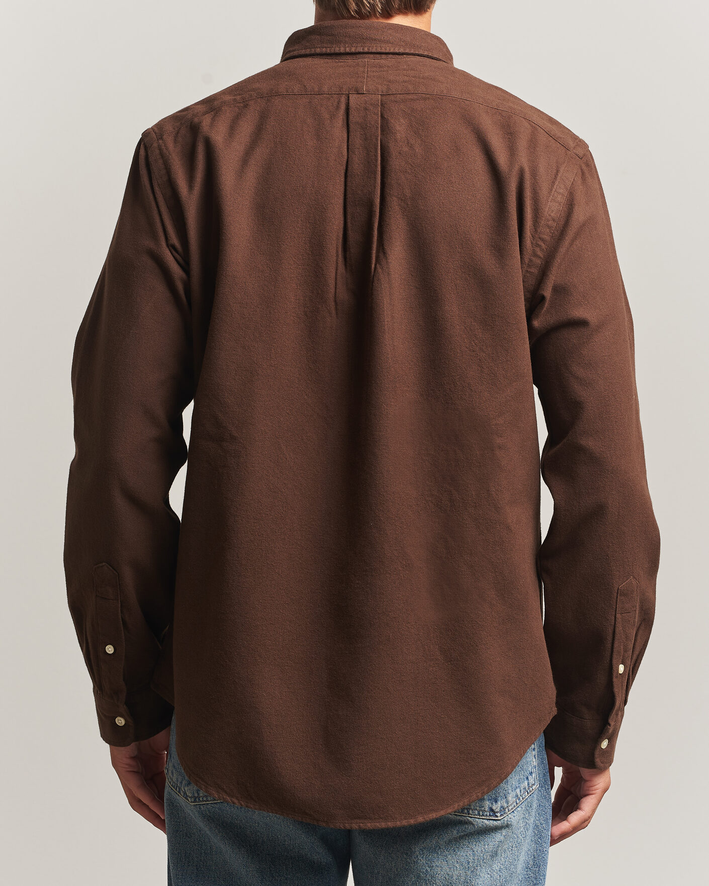 Men | Shirts | Polo Ralph Lauren | Custom Fit Brushed Flannel Shirt Nutmeg Brown
