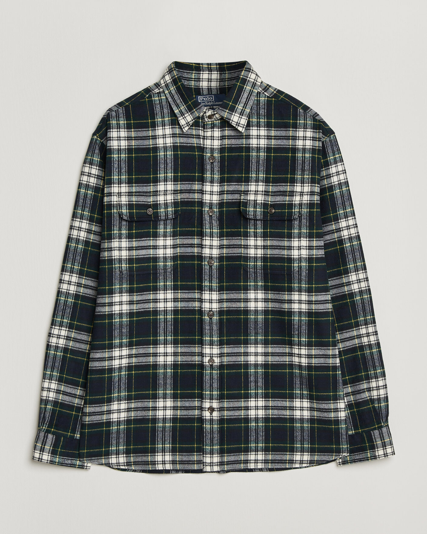 Men | Shirts | Polo Ralph Lauren | Classic Fit Shaggy Flannel Shirt Navy Green