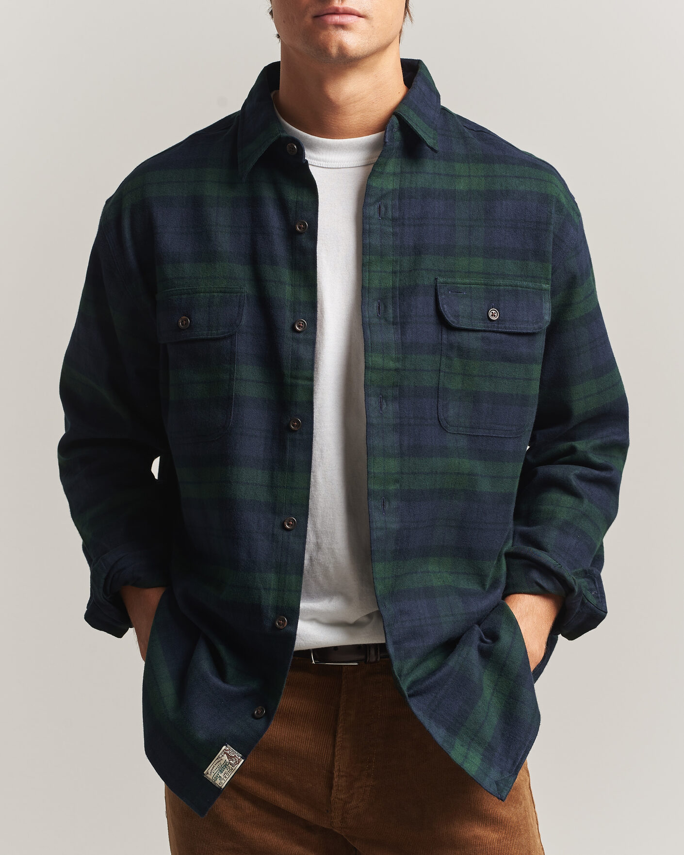 Men | Shirts | Polo Ralph Lauren | Classic Fit Shaggy Flannel Shirt Navy Forest