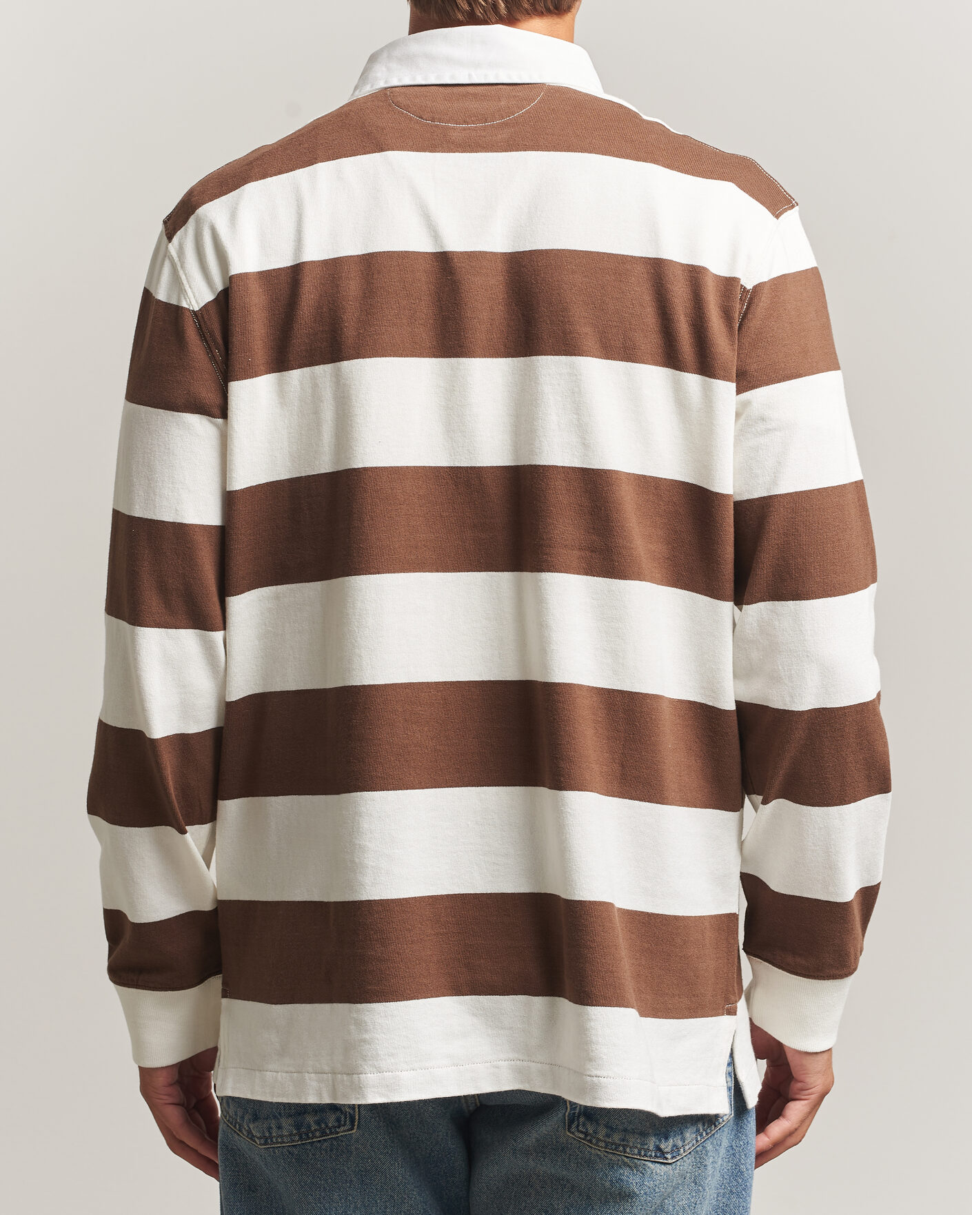 Men | Sweaters & Knitwear | Polo Ralph Lauren | Striped Jersey Rugger Cream/Brown