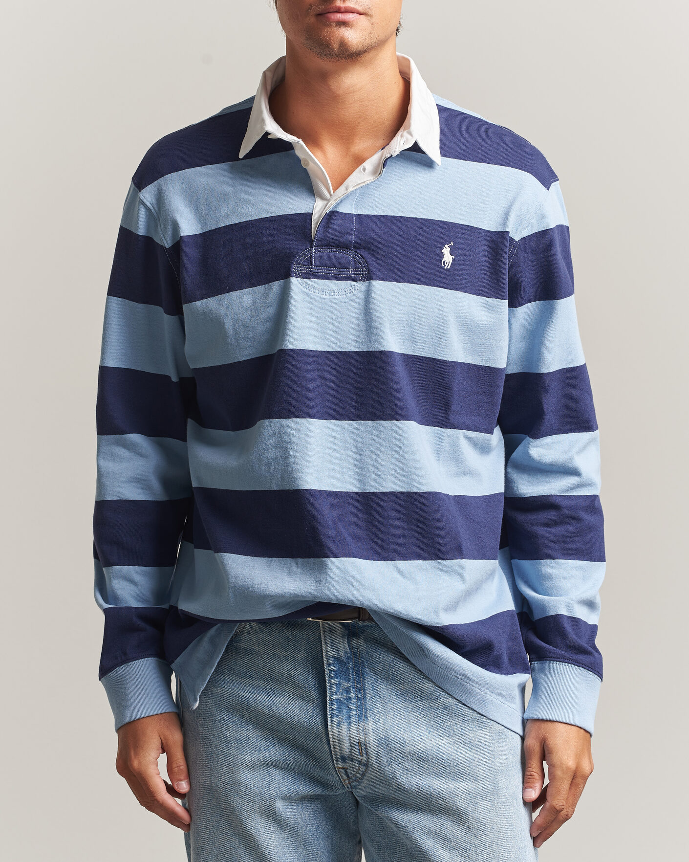 Men | Sweaters & Knitwear | Polo Ralph Lauren | Striped Jersey Rugger Blue/Navy