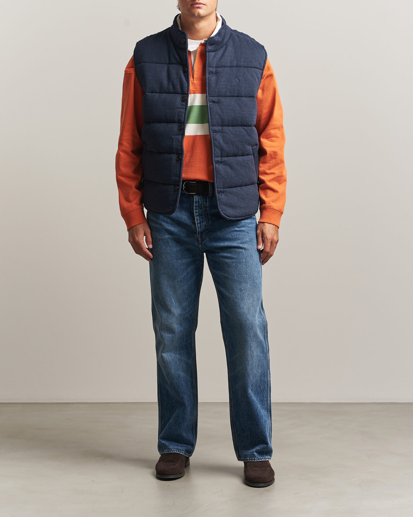 Men | Sweaters & Knitwear | Polo Ralph Lauren | Double Knitted Jaquard Vest Navy