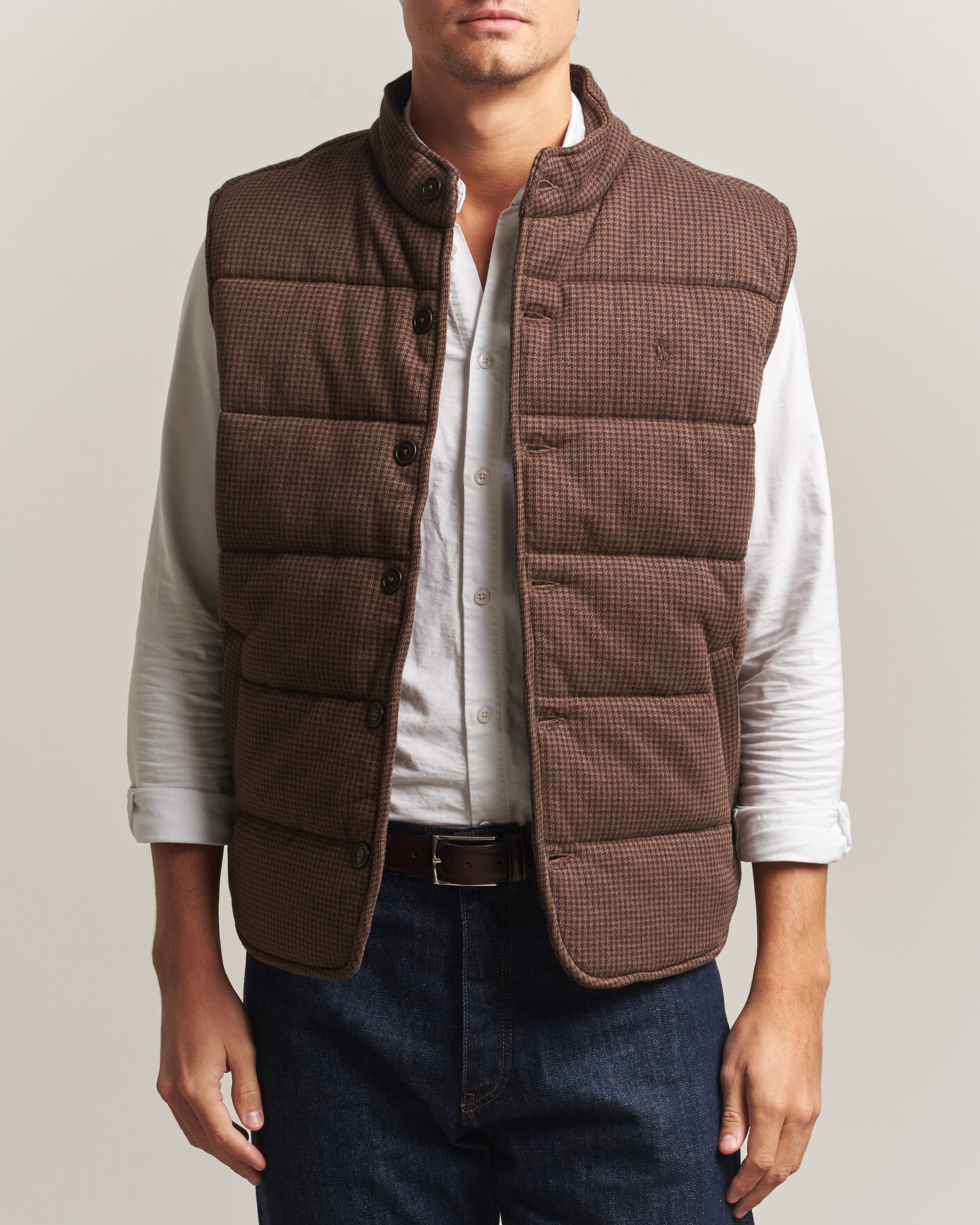 Men | Sweaters & Knitwear | Polo Ralph Lauren | Double Knitted Jaquard Vest Nutmeg Brown