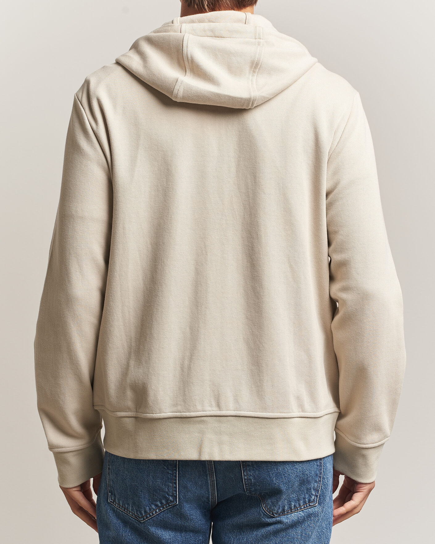 Men | Sweaters & Knitwear | Polo Ralph Lauren | Double Knitted Jaquard Full Zip Hoodie Stoneware Grey