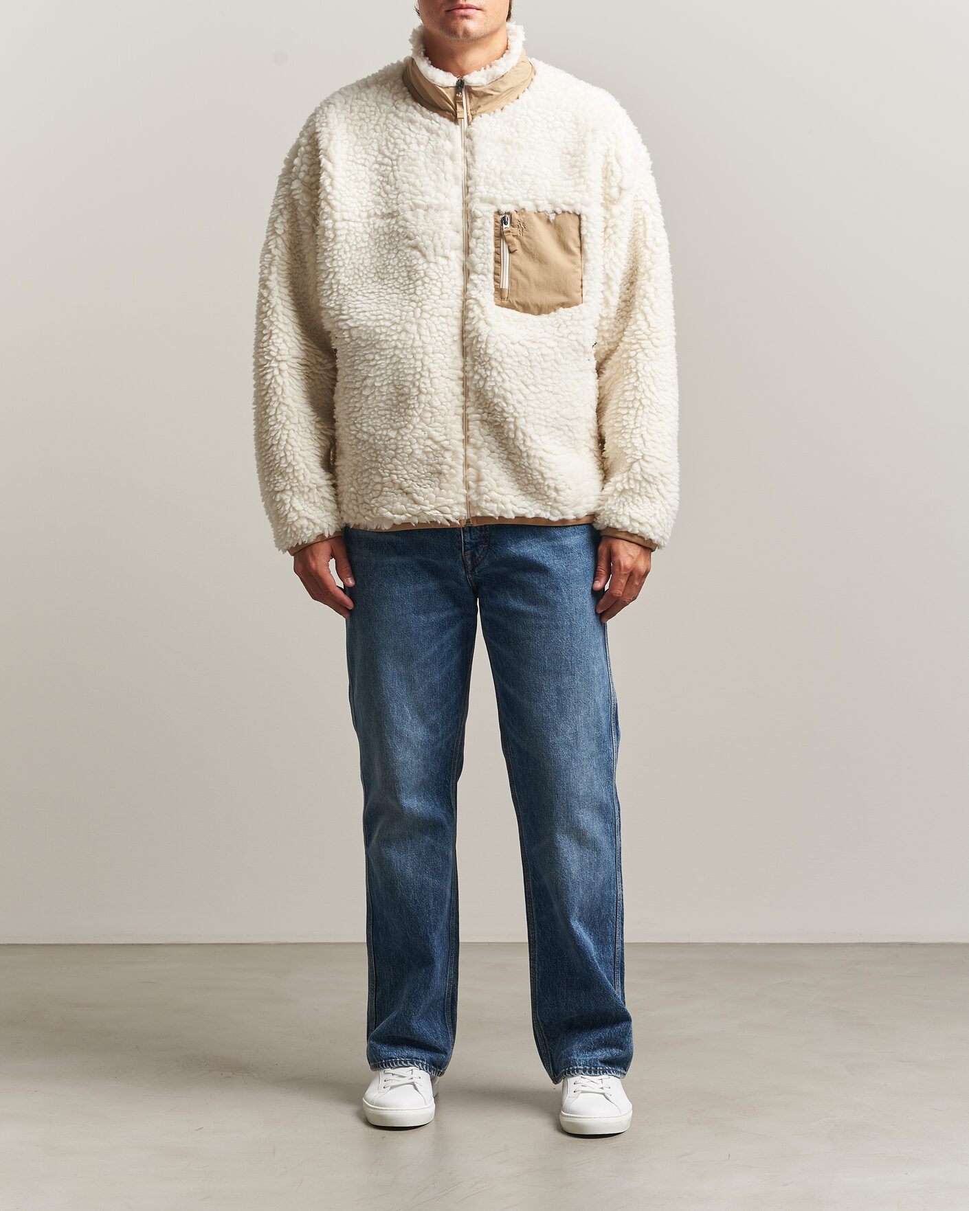 Men | Sweaters & Knitwear | Polo Ralph Lauren | Shaggy Hi Pile Full Zip Clubhouse Cream