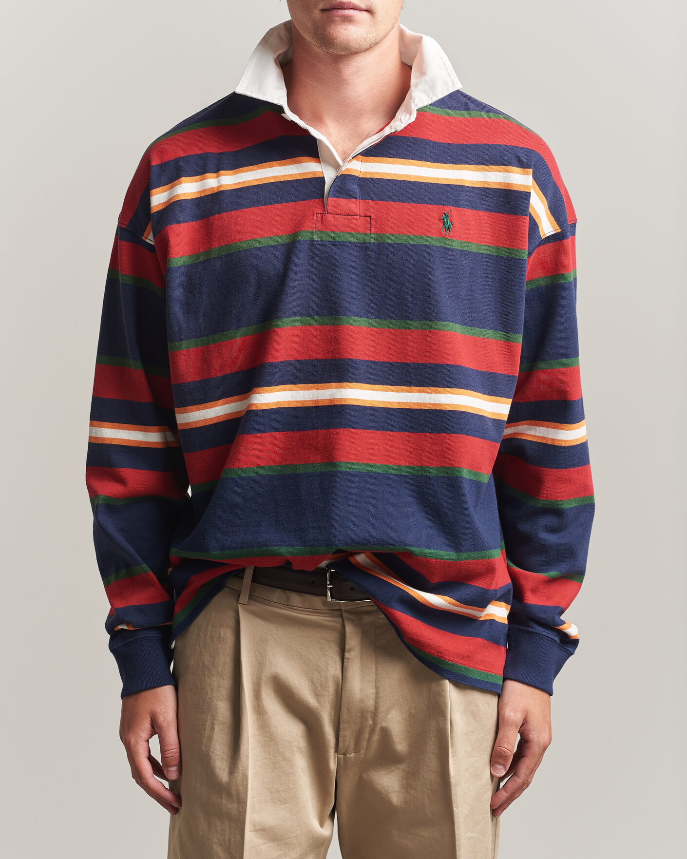 Men | Sweaters & Knitwear | Polo Ralph Lauren | Knitted Rugby Pullover Newport Navy Multi