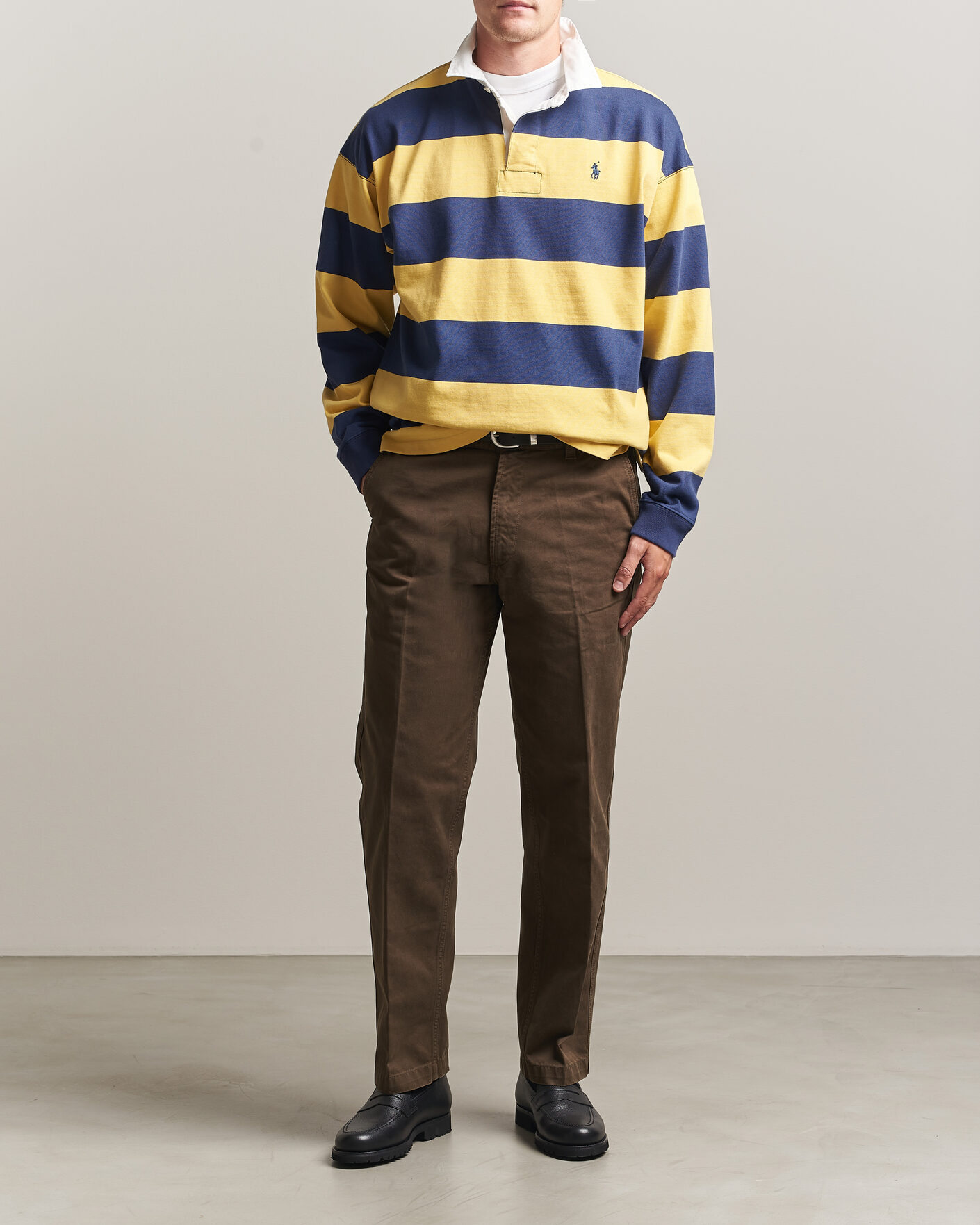 Men | Sweaters & Knitwear | Polo Ralph Lauren | Jersey Knitted Rugby Pullover Yellow/Cobolt