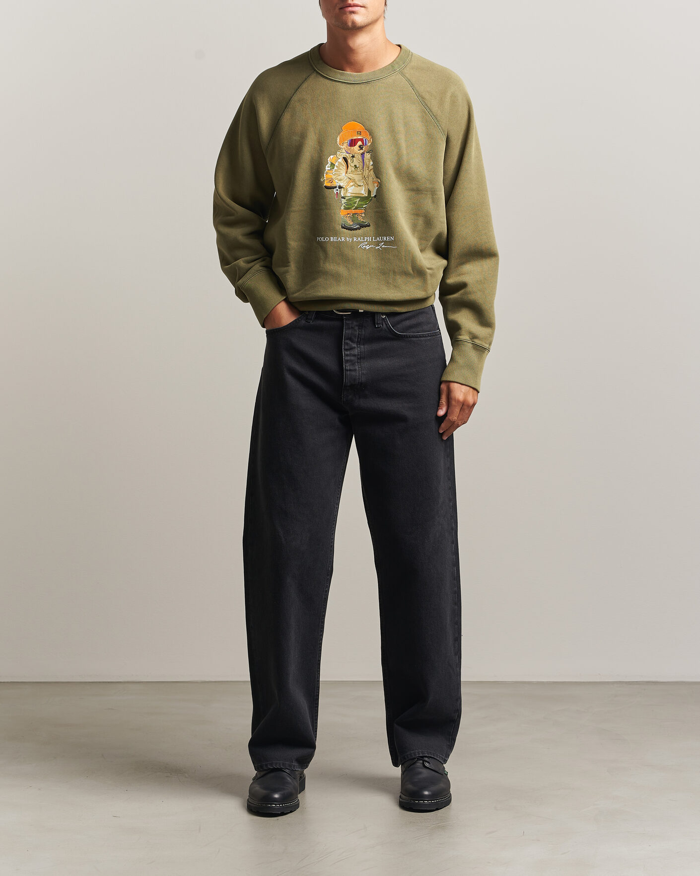 Men | Sweaters & Knitwear | Polo Ralph Lauren | Fleece Bear Sweatshirt Cruise Olive