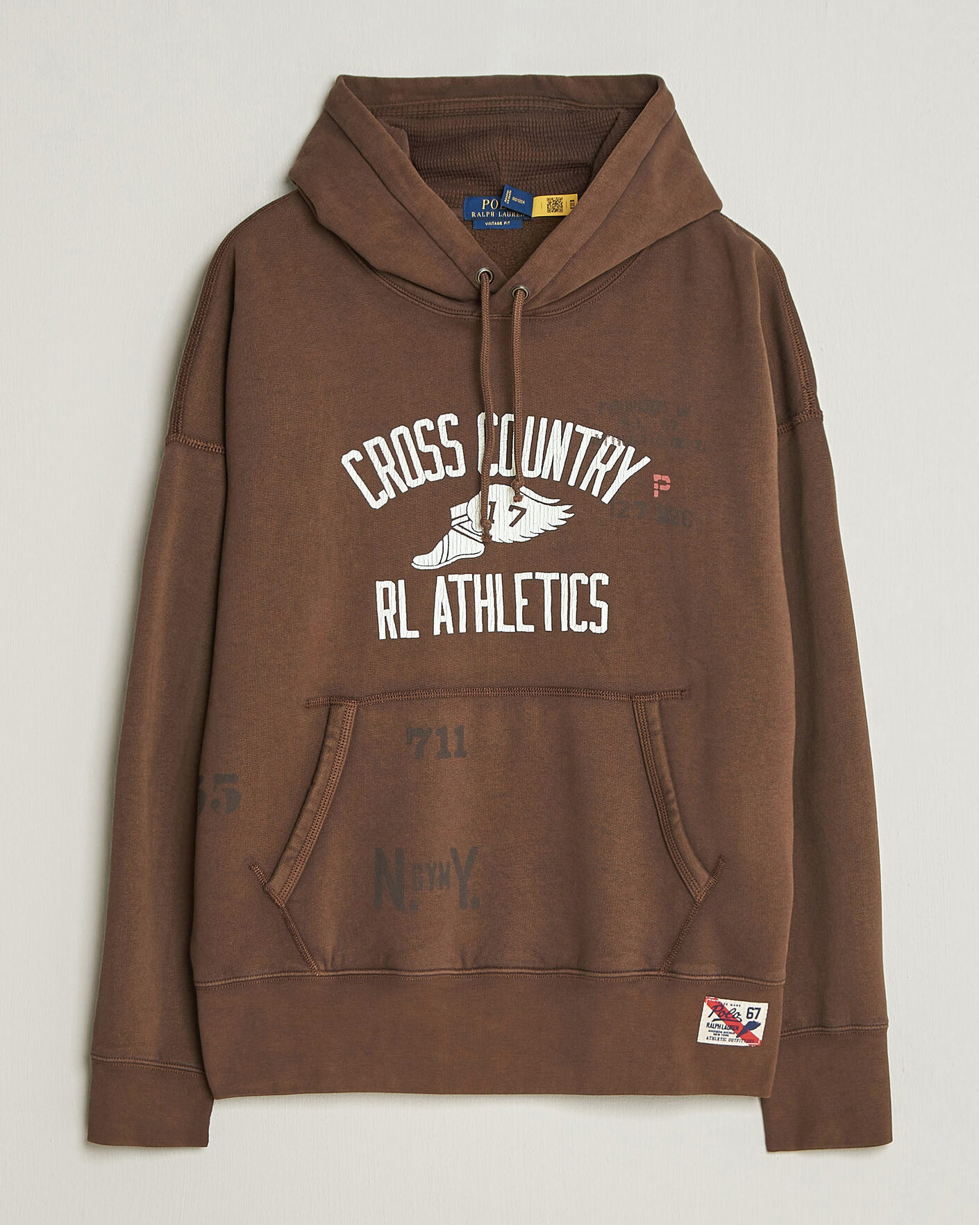 Men | Sweaters & Knitwear | Polo Ralph Lauren | Fleece Printed Hoodie Court Brown