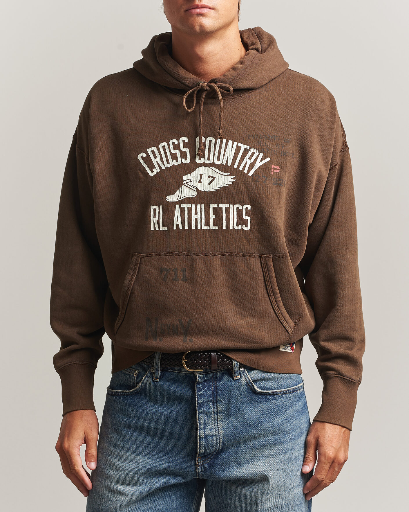 Men | Sweaters & Knitwear | Polo Ralph Lauren | Fleece Printed Hoodie Court Brown