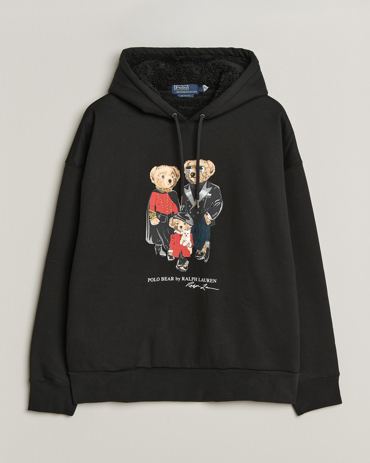 Men | Sweaters & Knitwear | Polo Ralph Lauren | Magic Fleece Bear Hoodie Polo Black