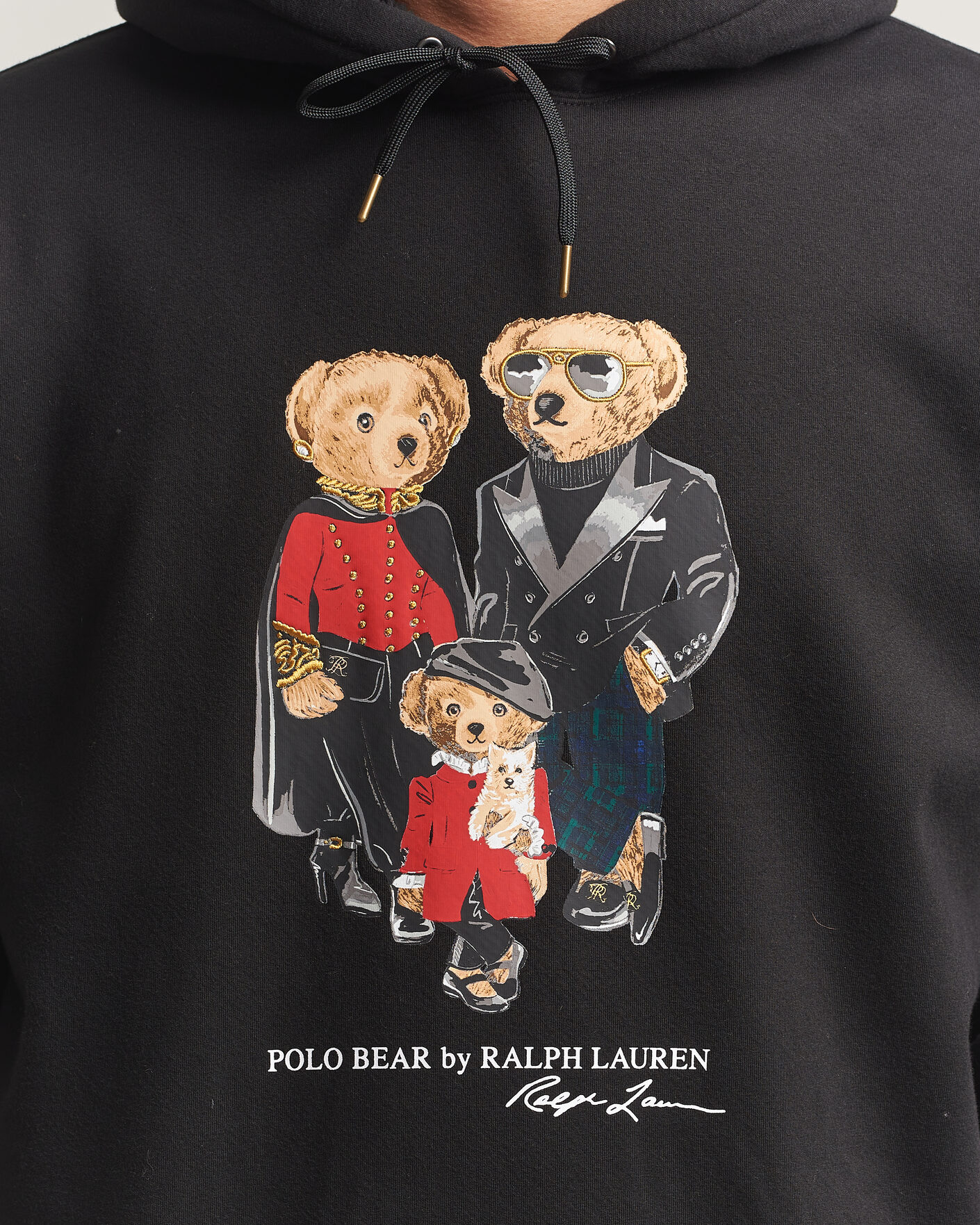Men | Sweaters & Knitwear | Polo Ralph Lauren | Magic Fleece Bear Hoodie Polo Black