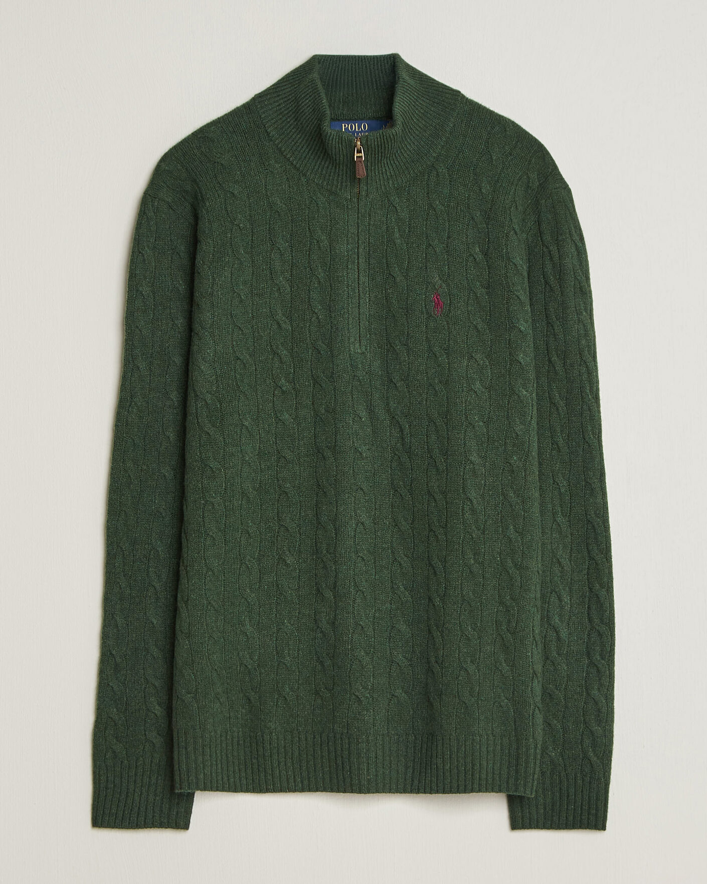 Polo Ralph Lauren Wool/Cashmere Cable Half Zip Lodgepole Pine