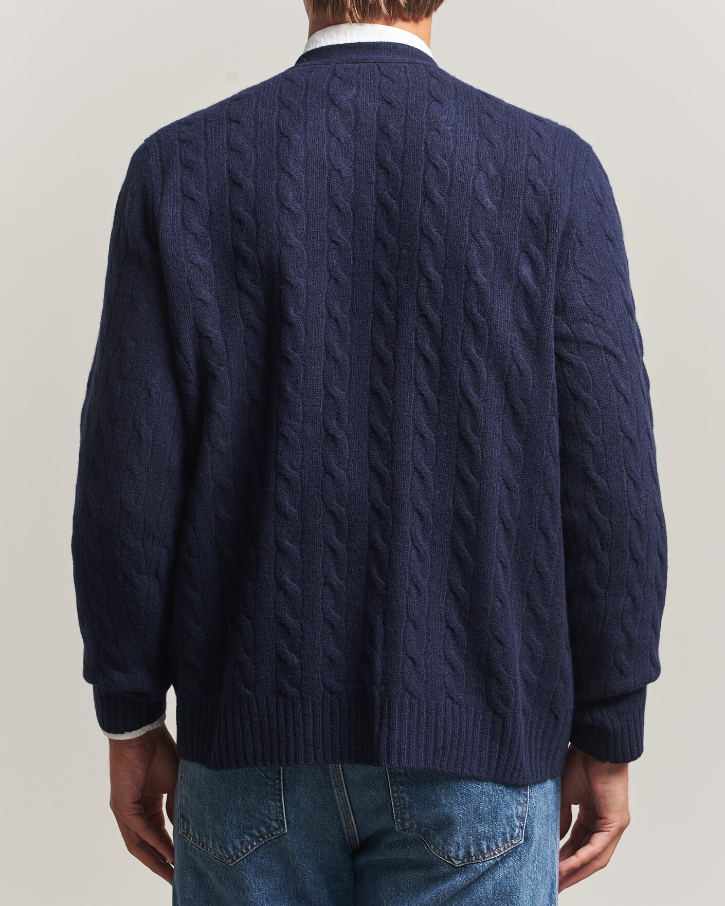Men | Sweaters & Knitwear | Polo Ralph Lauren | Wool/Cashmere Cable Cardigan Hunter Navy