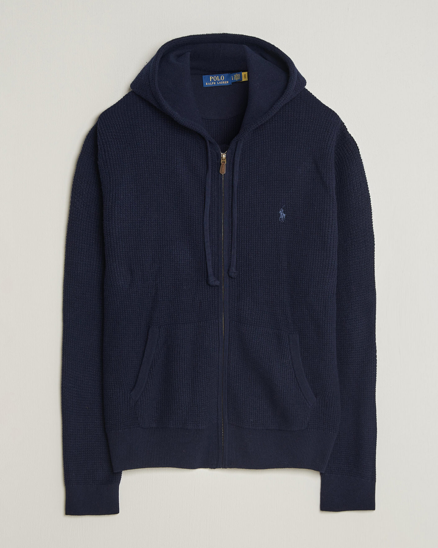 Men | Sweaters & Knitwear | Polo Ralph Lauren | Cotton/Wool Full-Zip Hoodie Hunter Navy