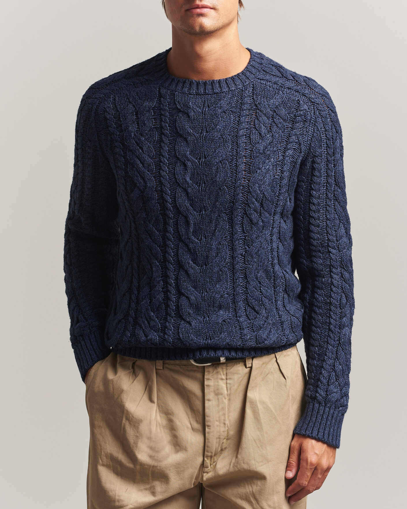 Men | Sweaters & Knitwear | Polo Ralph Lauren | Cotton Marl Pullover Navy Combo