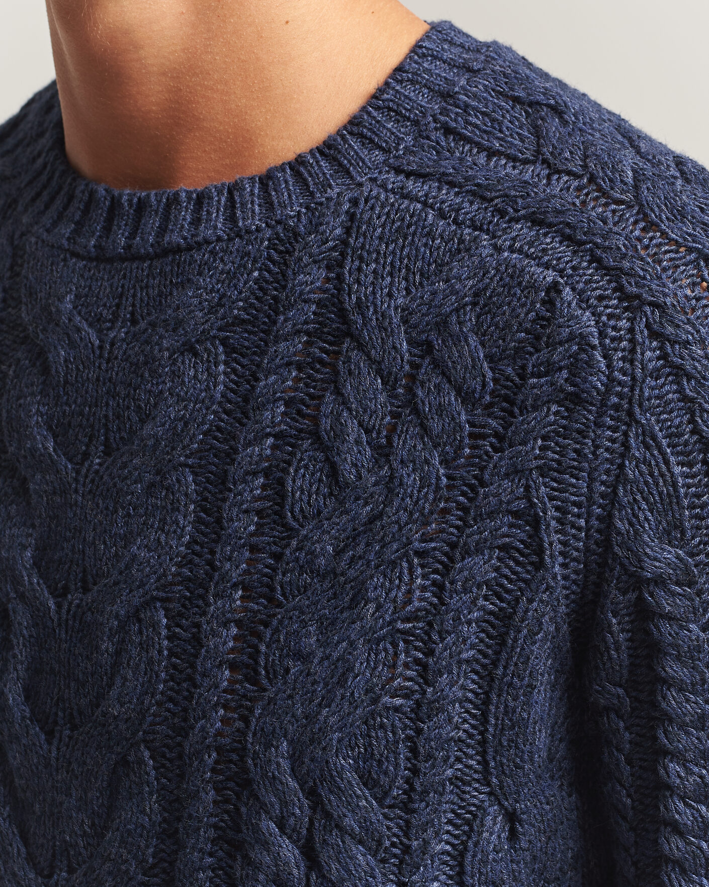 Men | Sweaters & Knitwear | Polo Ralph Lauren | Cotton Marl Pullover Navy Combo