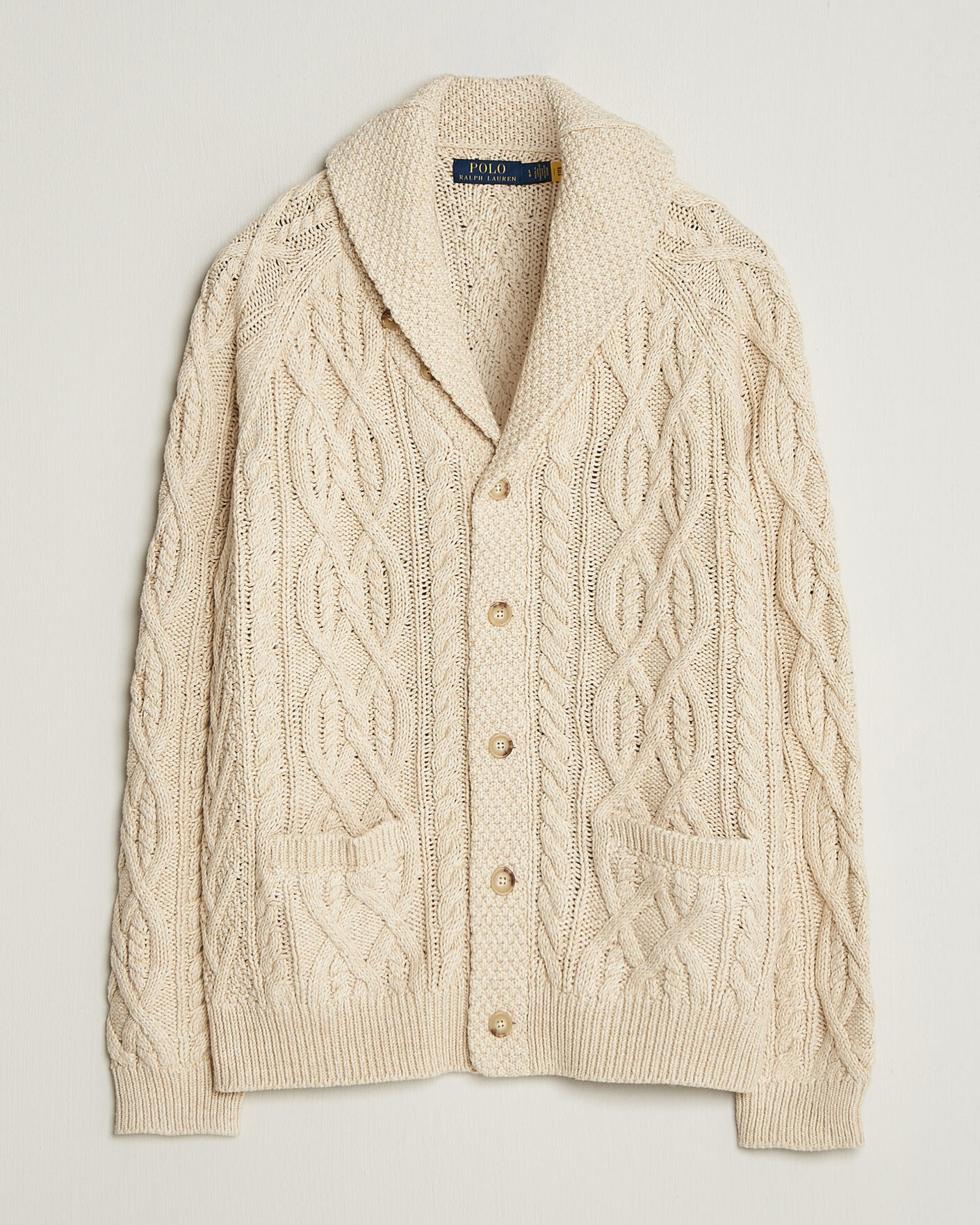 Men | Sweaters & Knitwear | Polo Ralph Lauren | Cotton Marl Cardigan Oatmeal Combo